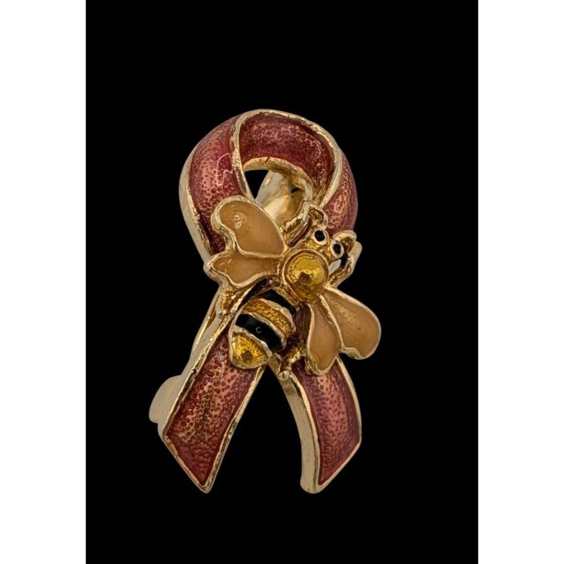 Other Bee On Ribbon Red And Yellow Enamel Brooch Size ONE SIZE - 1 Thumbnail
