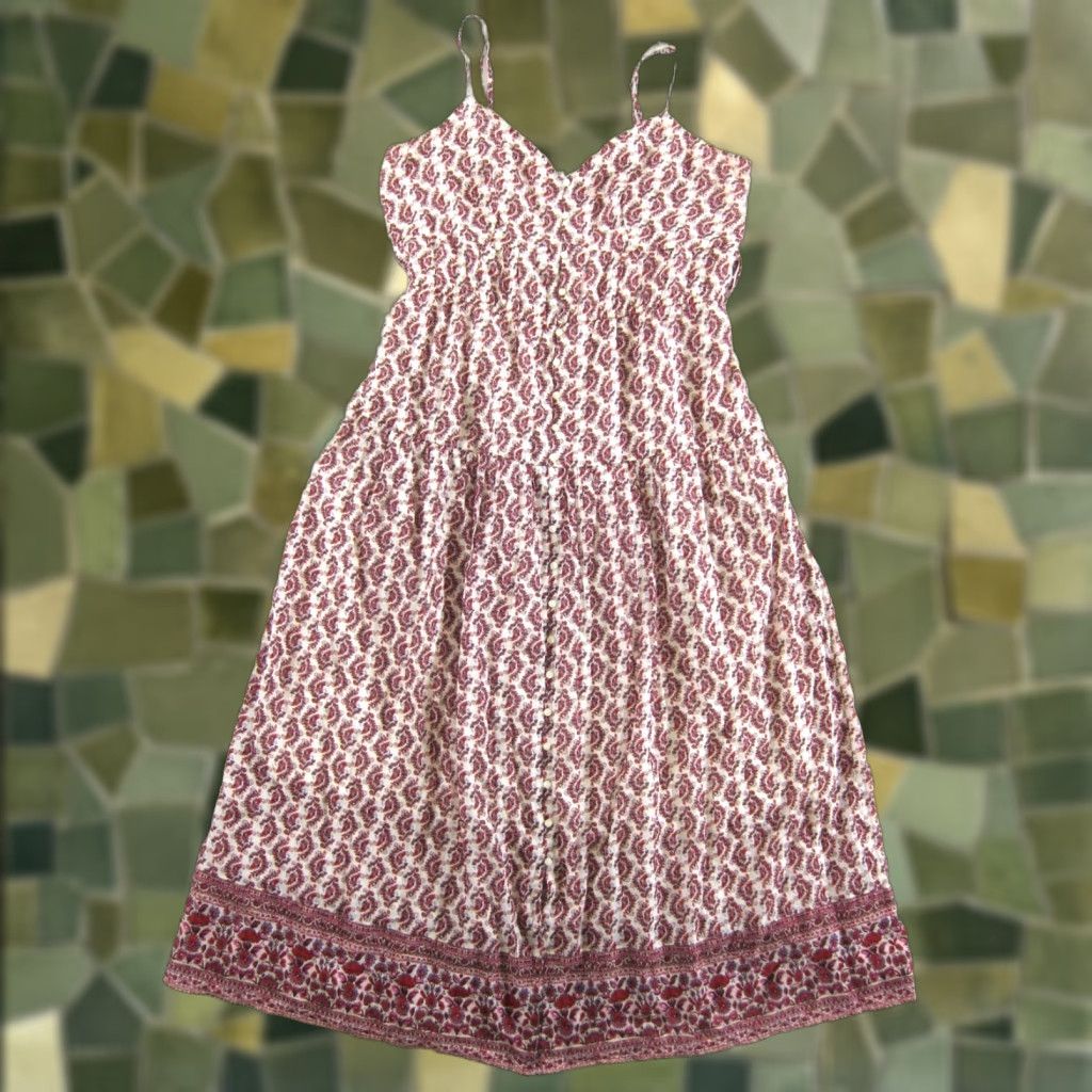 American Eagle Outfitters American Eagle Outfitters Dress Maxi Sun 100% Cotton Floral Pink XL Womens Size XL / US 12-14 / IT 48-50 - 1 Thumbnail