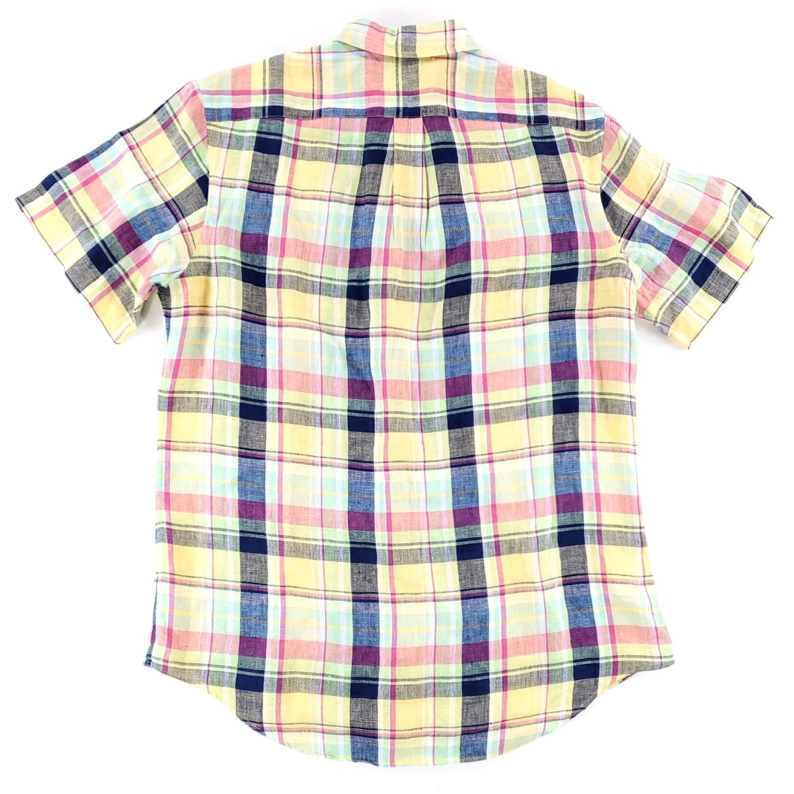 Ralph Lauren Ralph Lauren Shirt Plaid Linen Button-Down Short Sleeve Mens L Blue Yellow Size US L / EU 52-54 / 3 - 3 Thumbnail