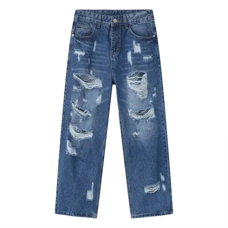 Japanese Brand Retro loose hip-hop ripped jeans Size US 32 / EU 48 - 6 Thumbnail