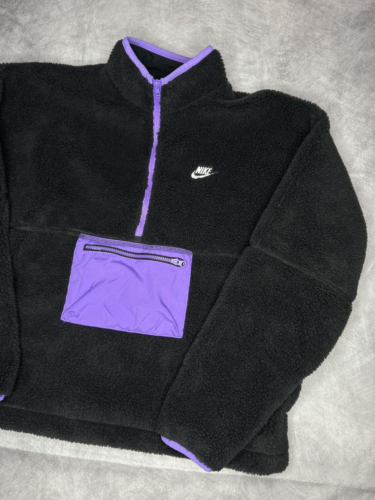 Jordan Brand × Nike Nike Fleece Anorak Men’s Zip Pullover Jacket Purple Size US M / EU 48-50 / 2 - 2 Thumbnail