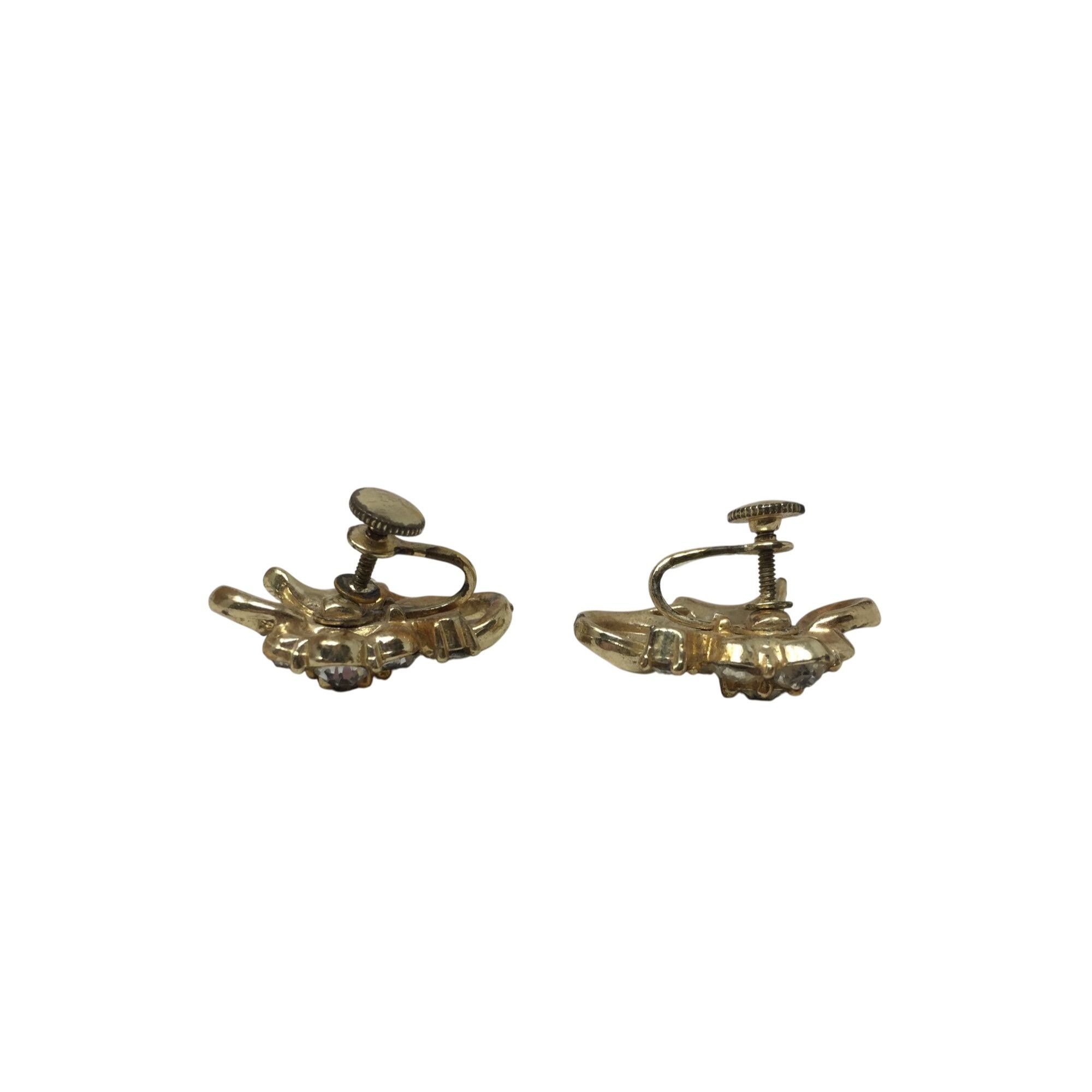 Other Women's Gold ''CORO'' Screw Back Earrings with Rhinestones Size ONE SIZE - 2 Thumbnail