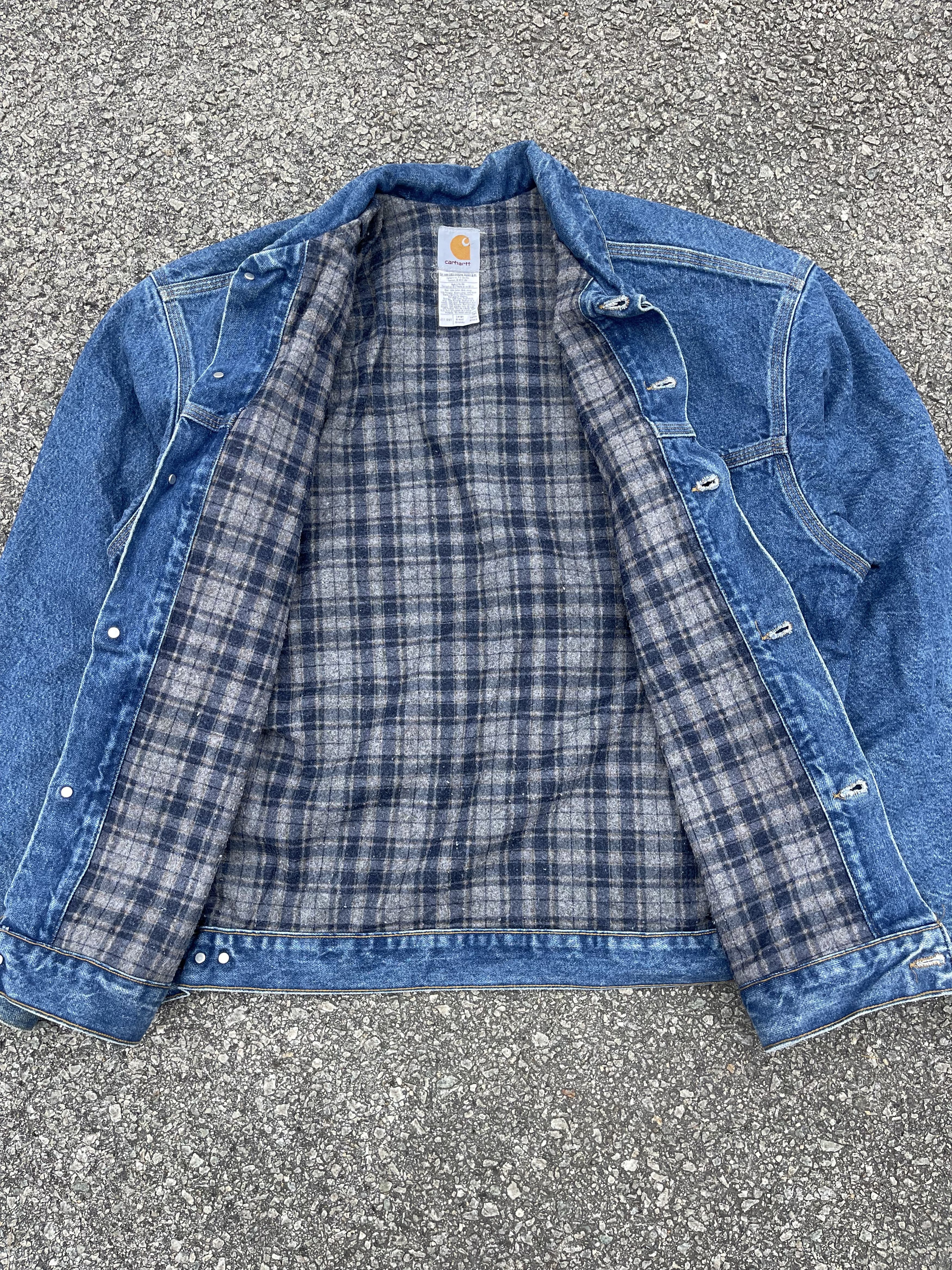 Carhartt × Vintage 90s Carhartt Denim Raw Blanket Linen Jacket Coat Size Large Size US L / EU 52-54 / 3 - 8 Thumbnail