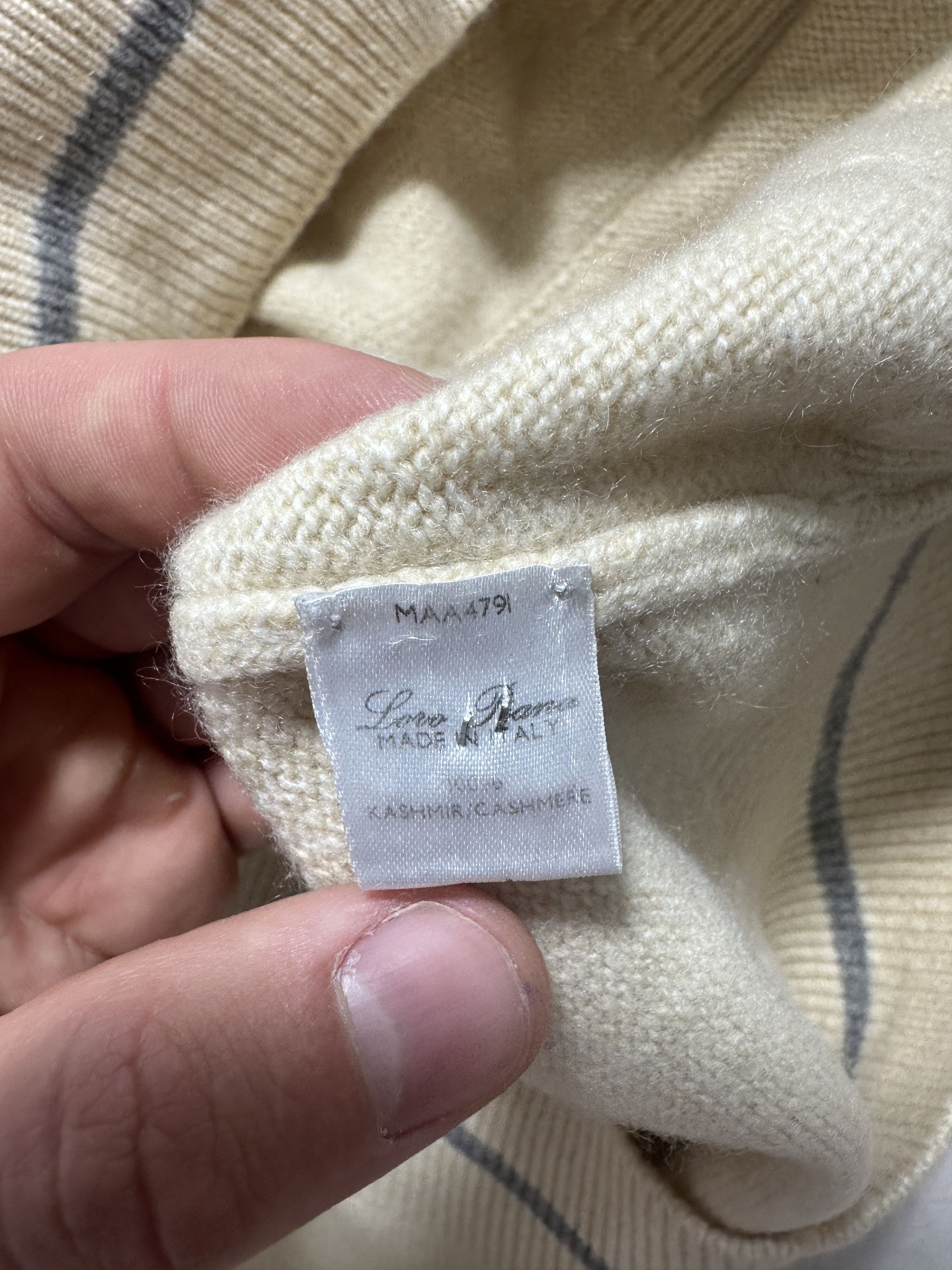 Loro Piana Knit Loro Piana 100% Cashmere Contrast Trim Cardigan 50 IT Size US M / EU 48-50 / 2 - 9 Thumbnail