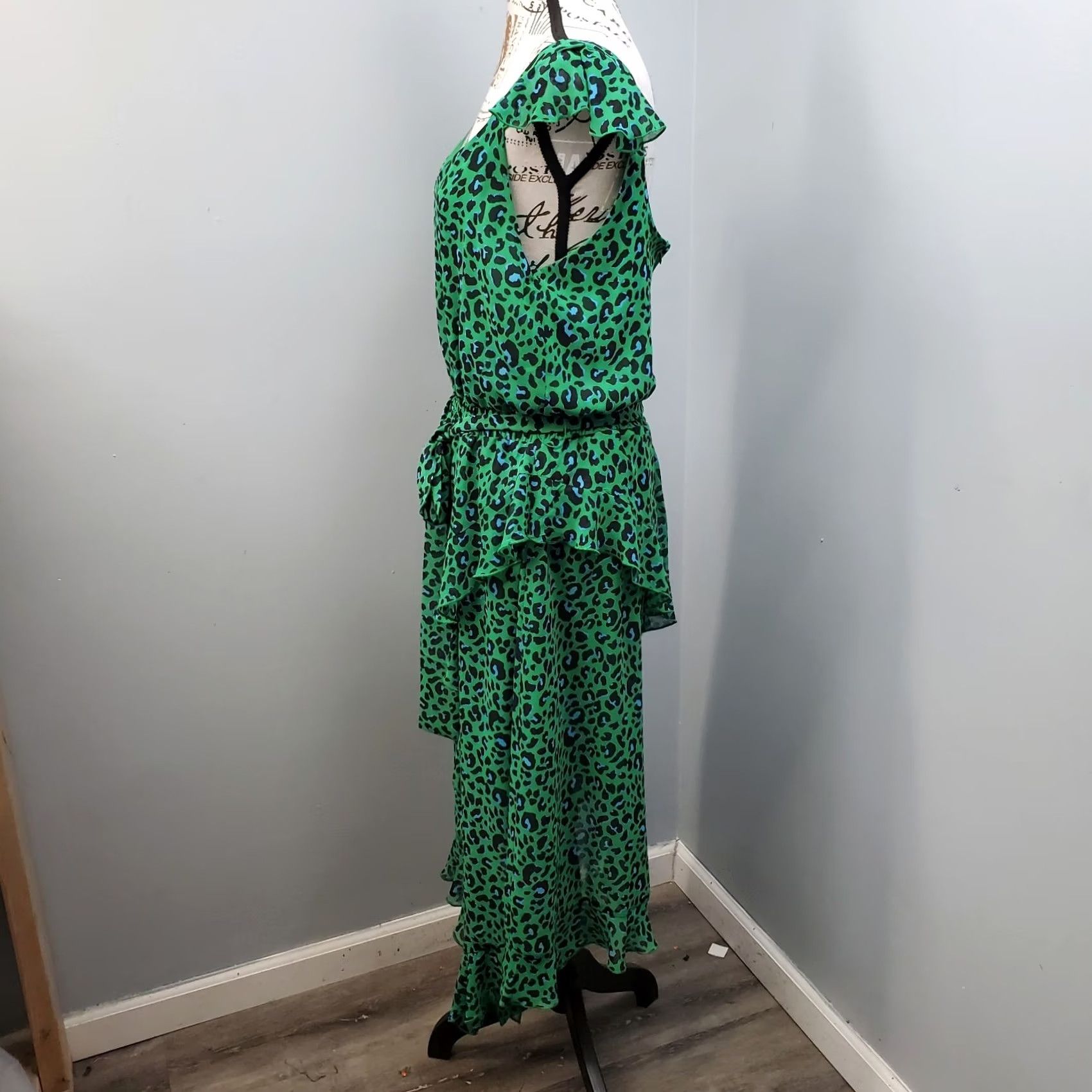 Vintage INC International Concepts Maxi Dress Women 12 Multi Leopard Print Tiered Ruffle Size XL / US 12-14 / IT 48-50 - 7 Thumbnail