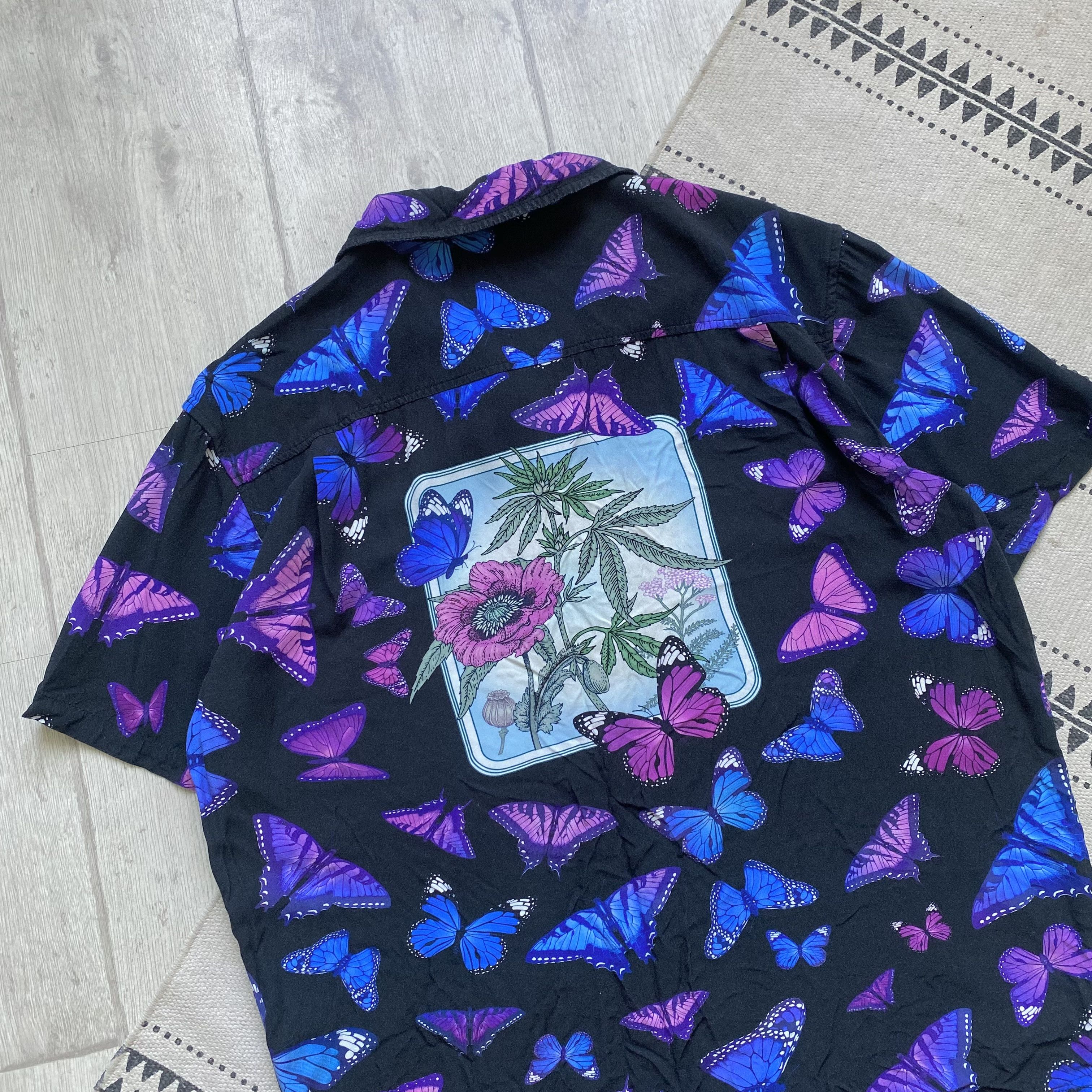 Huf 🦋 Vintage 00s HUF Hawaiian Crazy Shirt Surf Skater Size US S / EU 44-46 / 1 - 8 Thumbnail