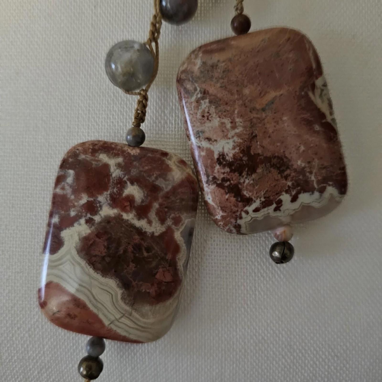 Designer Handmade Lariat Style Red Giraffe Jasper Necklace Size ONE SIZE - 3 Thumbnail