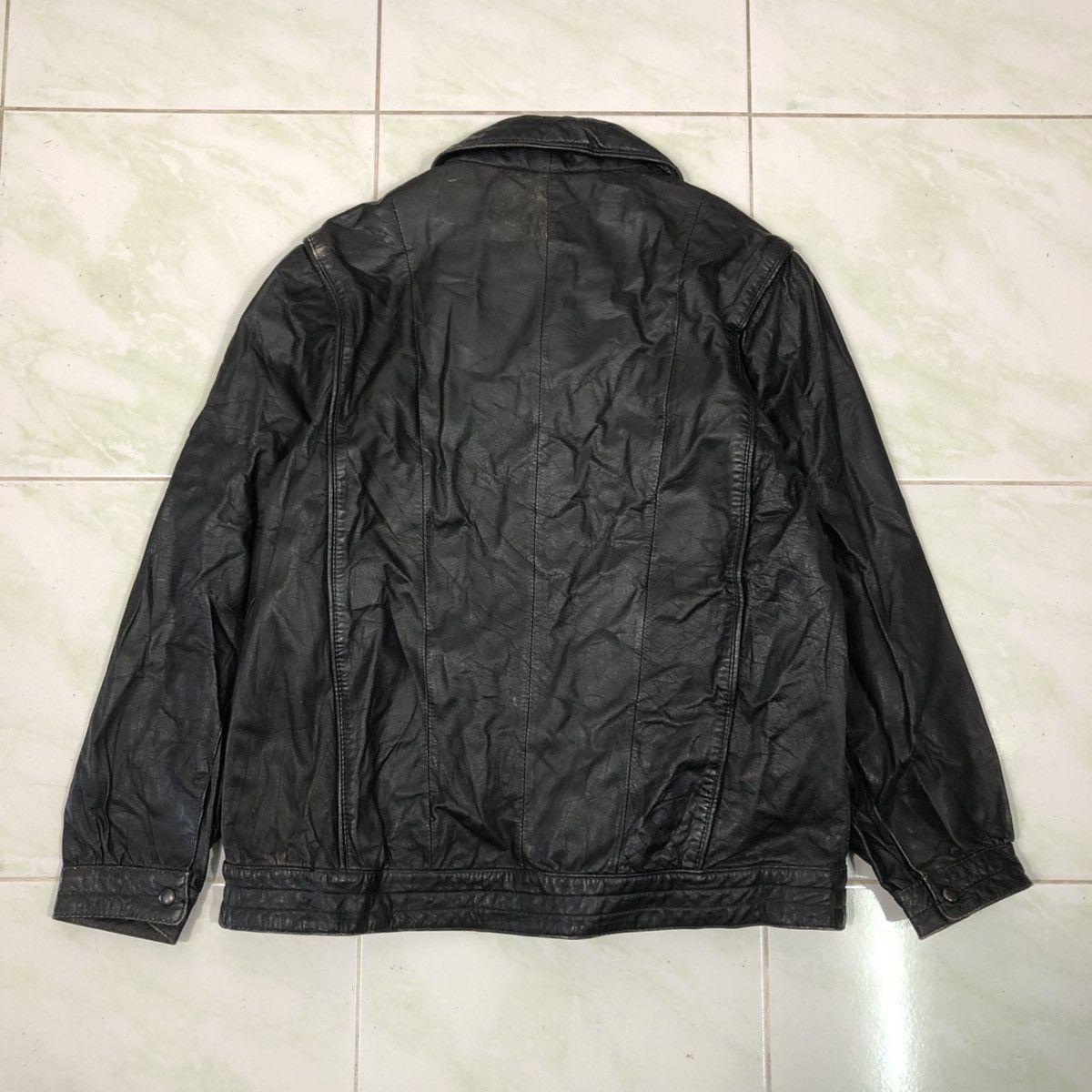Japanese Brand 📌Vintage Biker Leather Jacket Partina Issey Miyake Size US M / EU 48-50 / 2 - 2 Thumbnail