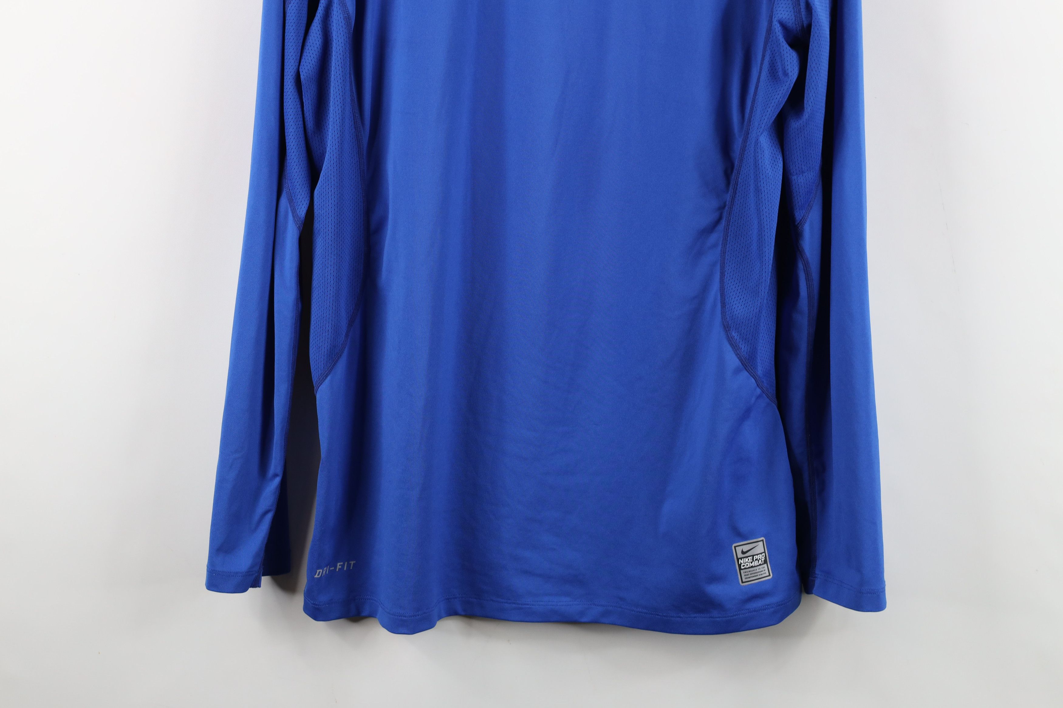 Nike Nike Pro Combat Fitted Training Long Sleeve T-Shirt Blue Size US L / EU 52-54 / 3 - 3 Thumbnail