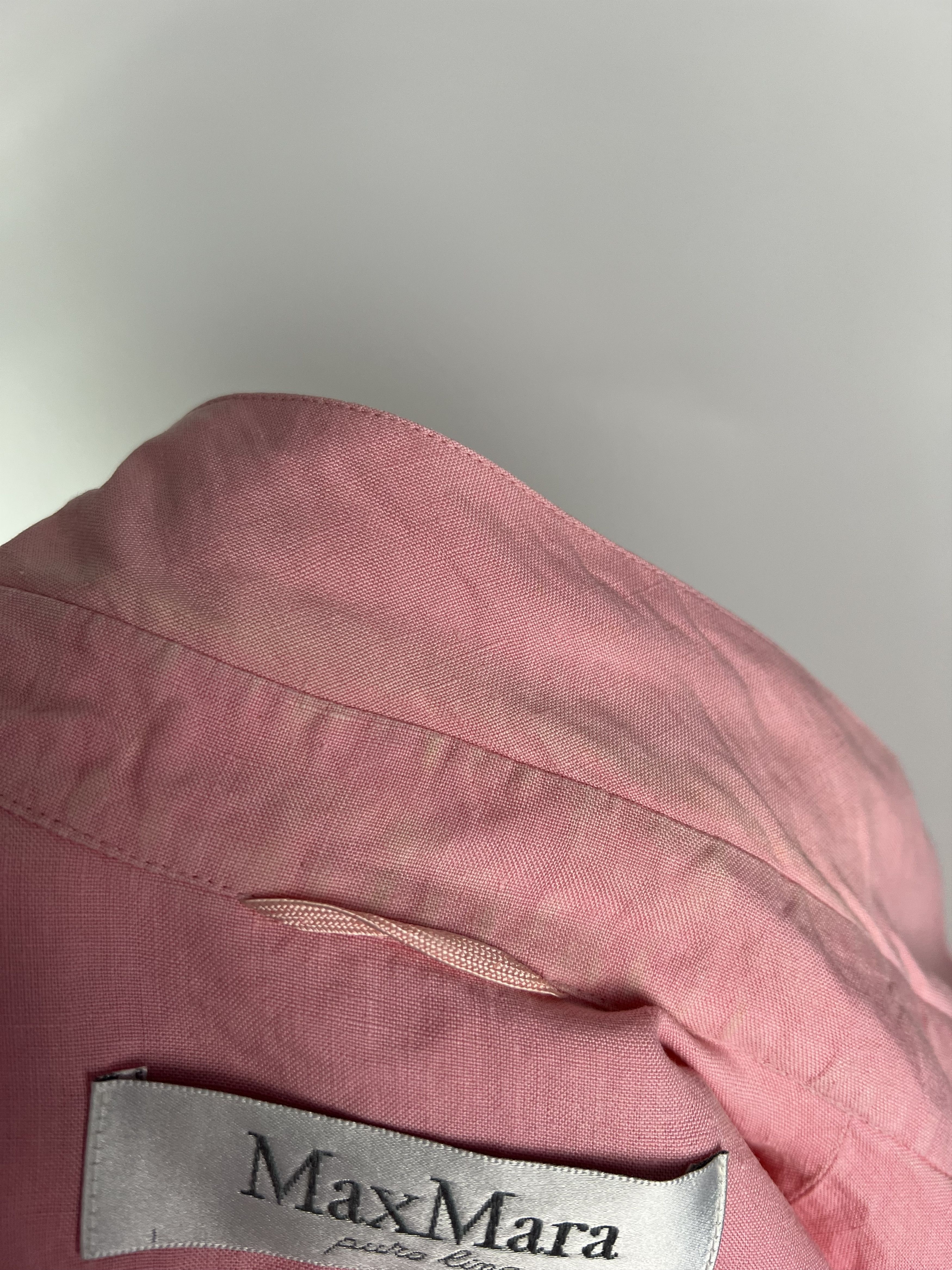 Max Mara Max Mara Pink Linen Belted Dress Size L Size L / US 10 / IT 46 - 9 Thumbnail