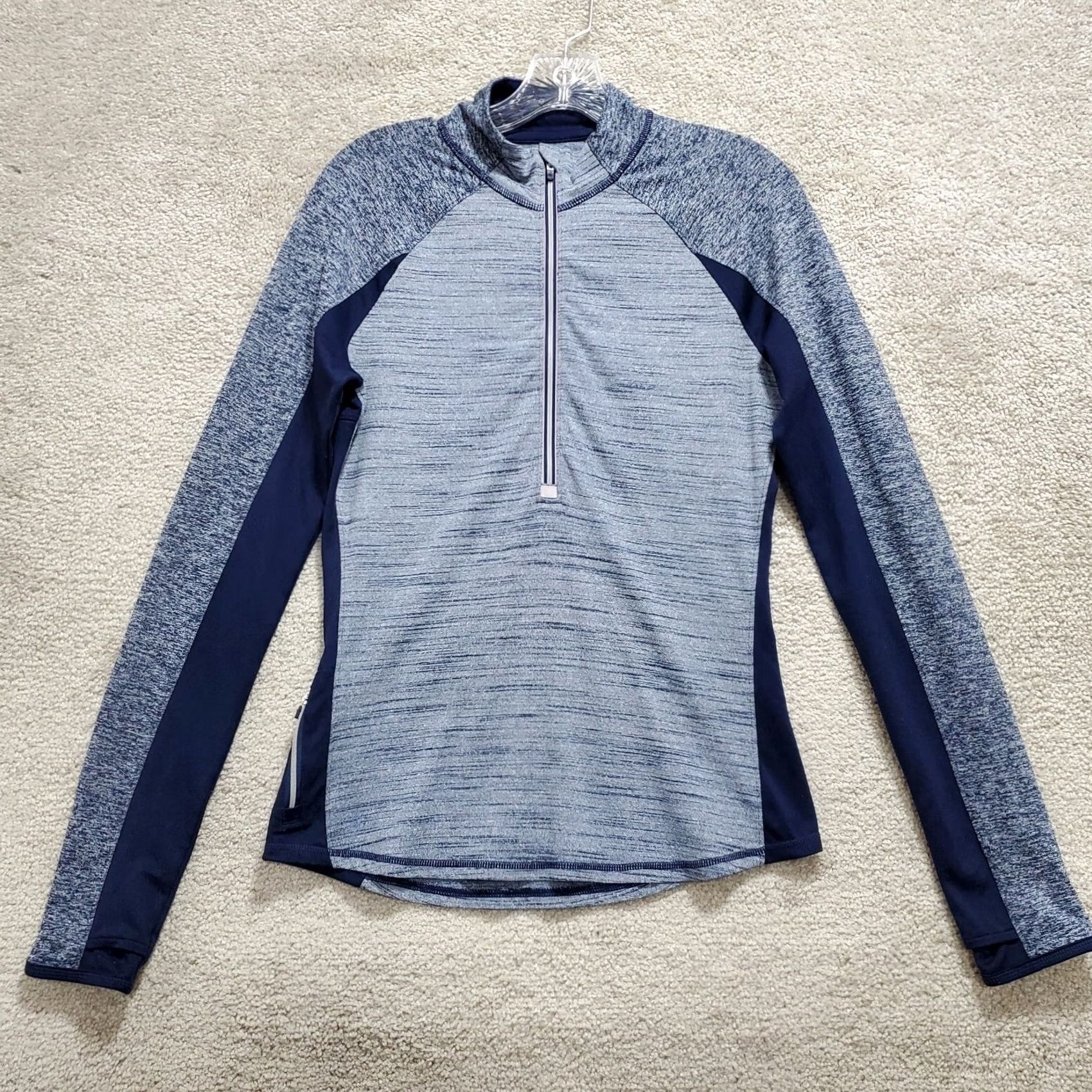 Athleta Athleta Snowscape Jacket Women's Small Blue Polyester Stretch Half Zip Mock Neck Jacket Size S / US 4 / IT 40 - 3 Thumbnail