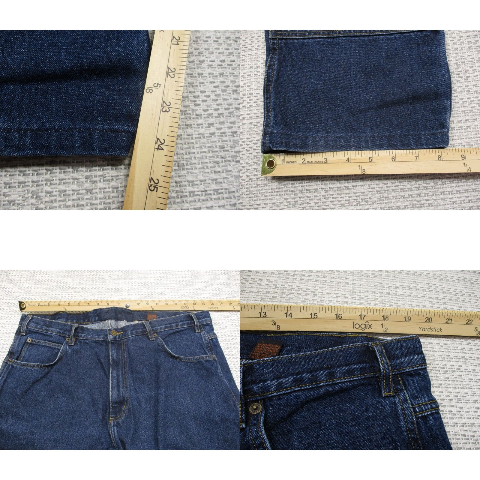 Doublet Guide Gear Jeans Mens 41x26 Blue Denim Double Knee Cotton Regular Style Straight 5-Pocket Vintage No N/A Size US 41 - 8 Thumbnail