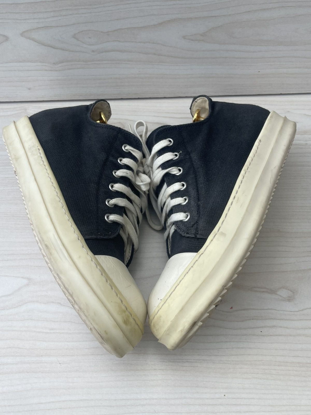 Rick Owens Rick Owens DRKSHDW Canvas Ramones Black Low top Sneaks Size US 7 / EU 40 - 3 Thumbnail