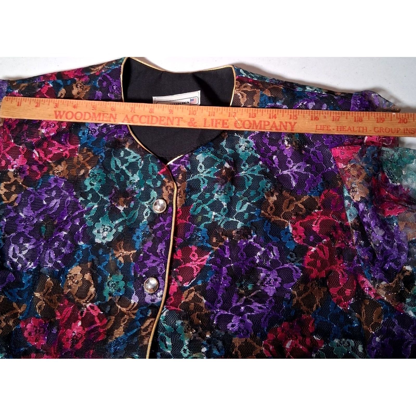 Vintage VINTAGE Pablo Collection Blazer Jacket 22W Plus Size Floral Lace Overlay Dressy Jacket/Blazer Womens Size 3XL / US 20-22 - 6 Thumbnail