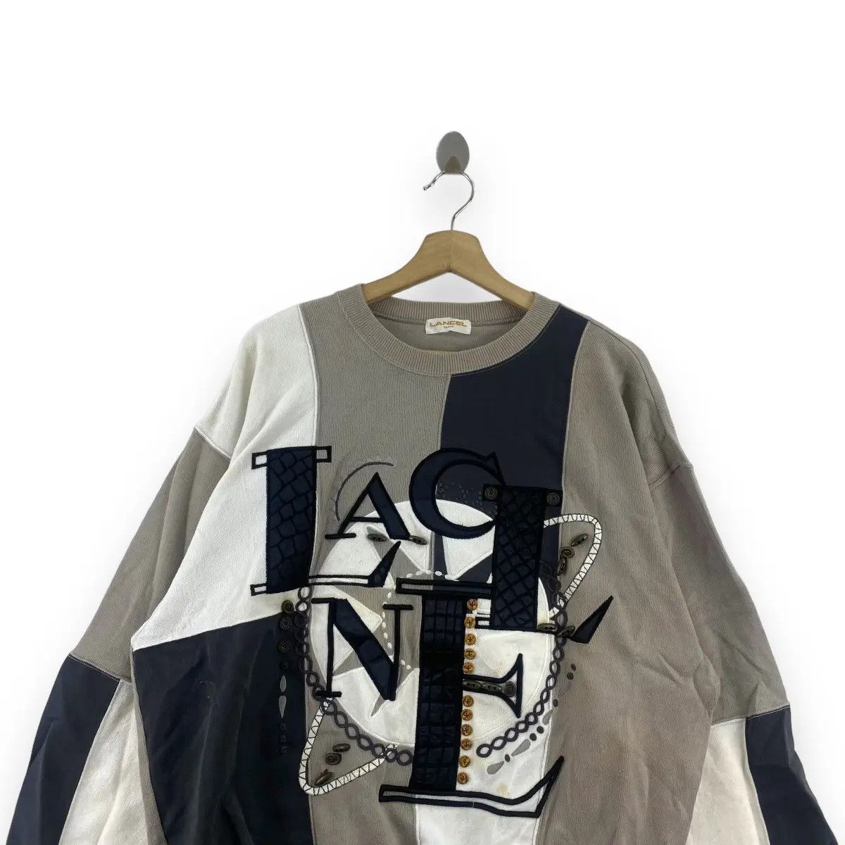 Lancel Vintage 90’ LANCEL PARIS ARTWORK Embroidered Sweatshirt Size XXL / US 16-18 / IT 52-54 - 3 Thumbnail