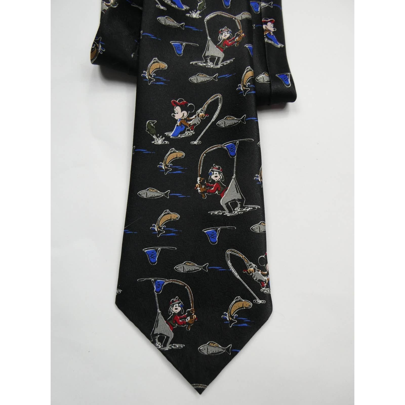 Mickey Mouse Mickey Unlimited Mickey Mouse Tie, black, fishing, NEW Size ONE SIZE - 2 Thumbnail