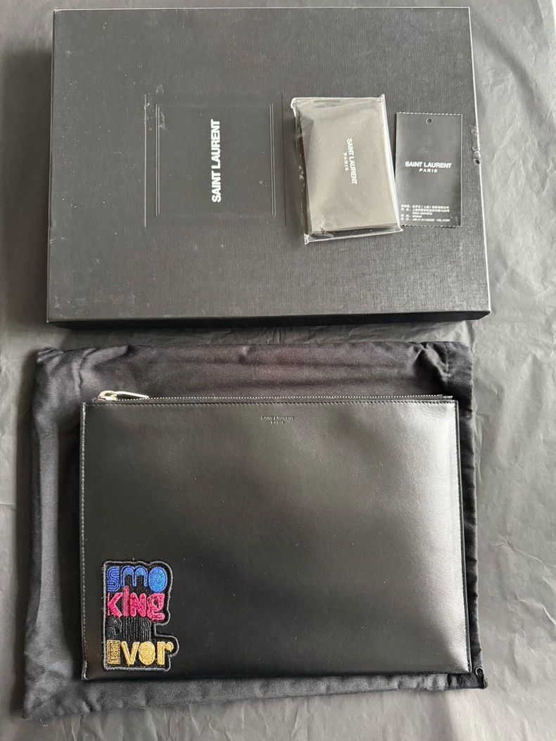 Saint Laurent Paris Saint Laurent Envelope Clutch Bag-Dmc in Black, Men's