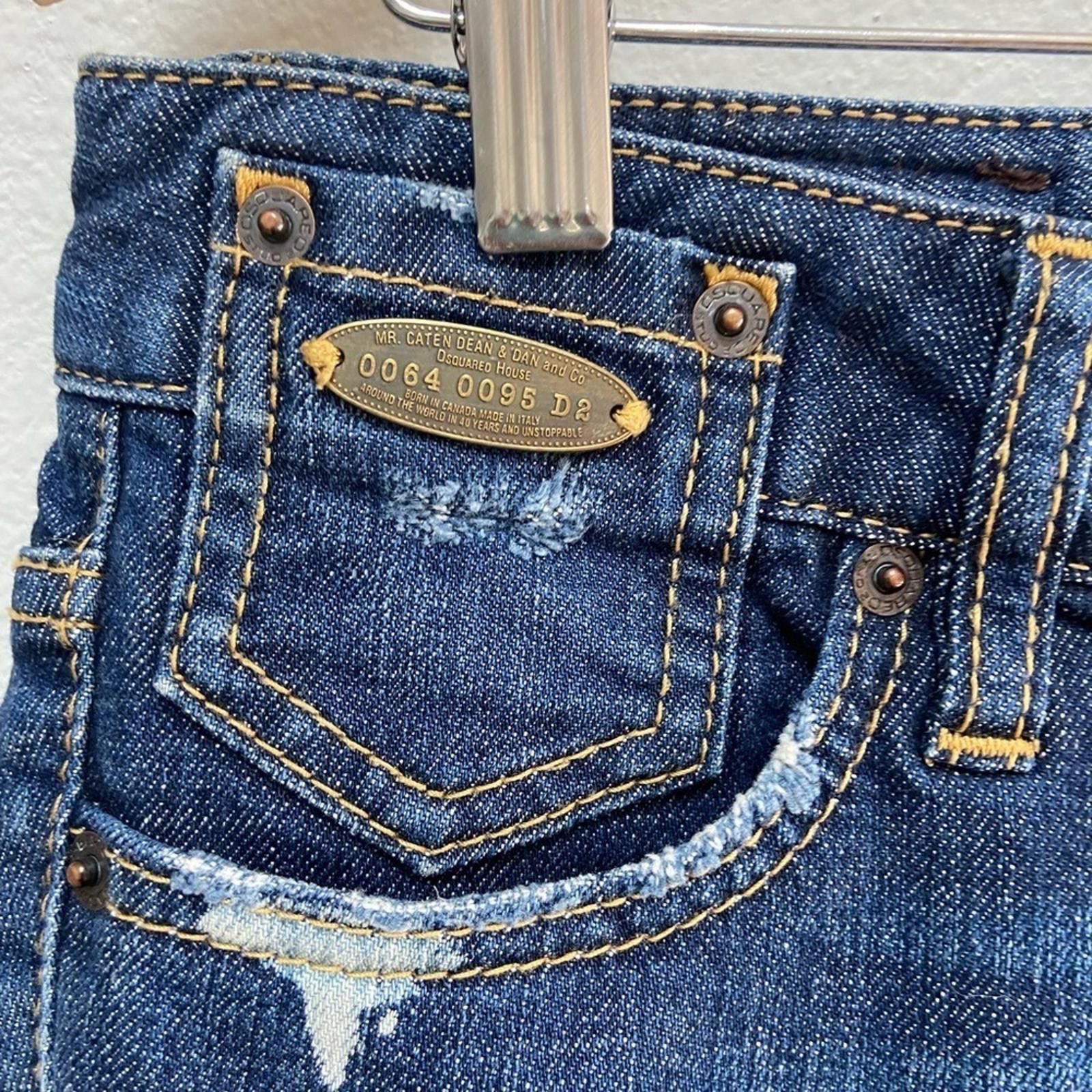 Dsquared2 DSQUARED² Low Rise Button Fly Distressed Straight Leg Jeans Size 30" / US 8 / IT 44 - 8 Thumbnail