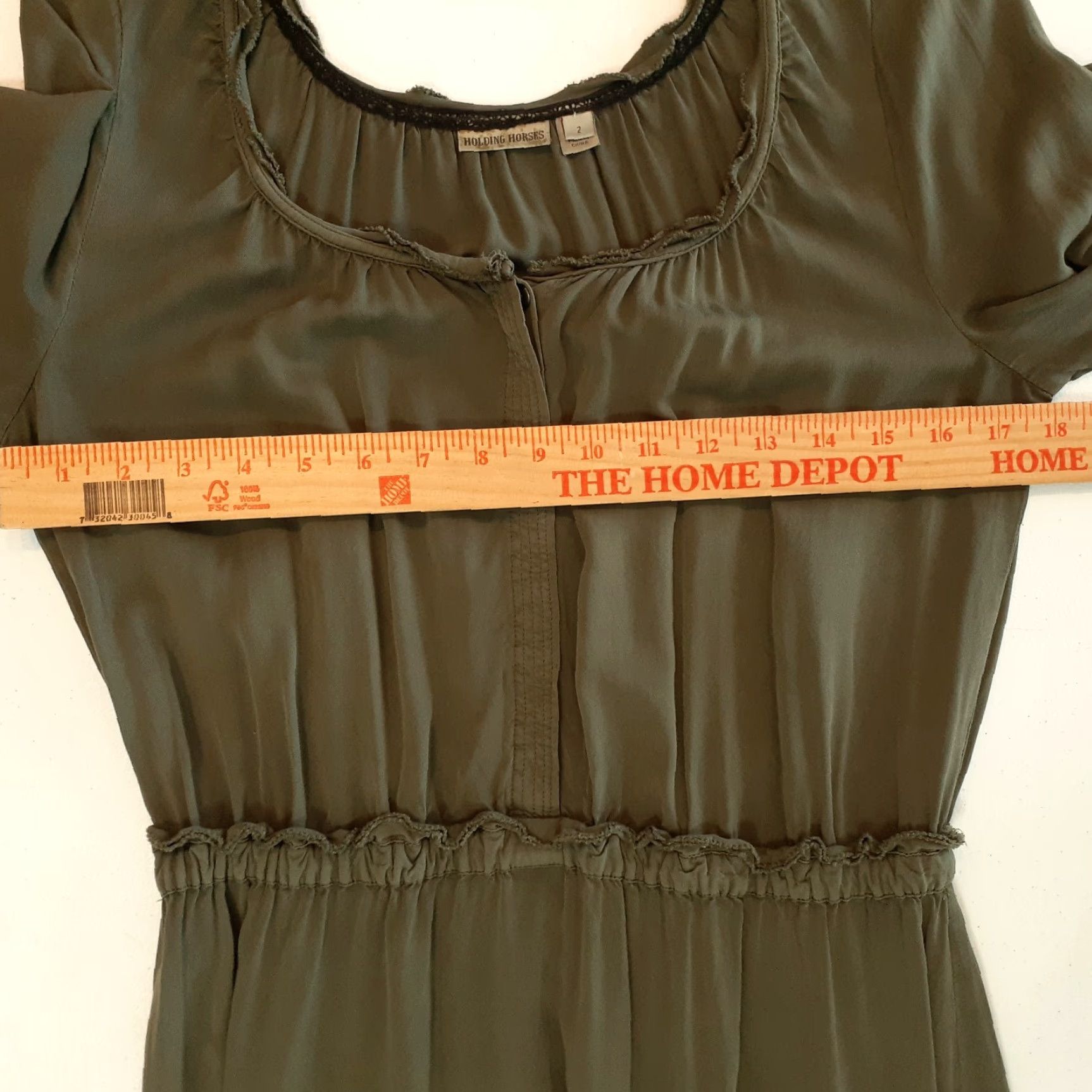Vintage Holding Horses Shirt Dress Long Sleeve Knee Length Women S Green Rayon Casual Party/Cocktail Size S / US 4 / IT 40 - 6 Thumbnail