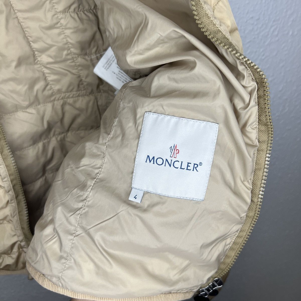 Moncler Moncler Puffer Light Jacket Beige Archive Nylon Logo Y2K Size M / US 6-8 / IT 42-44 - 7 Thumbnail