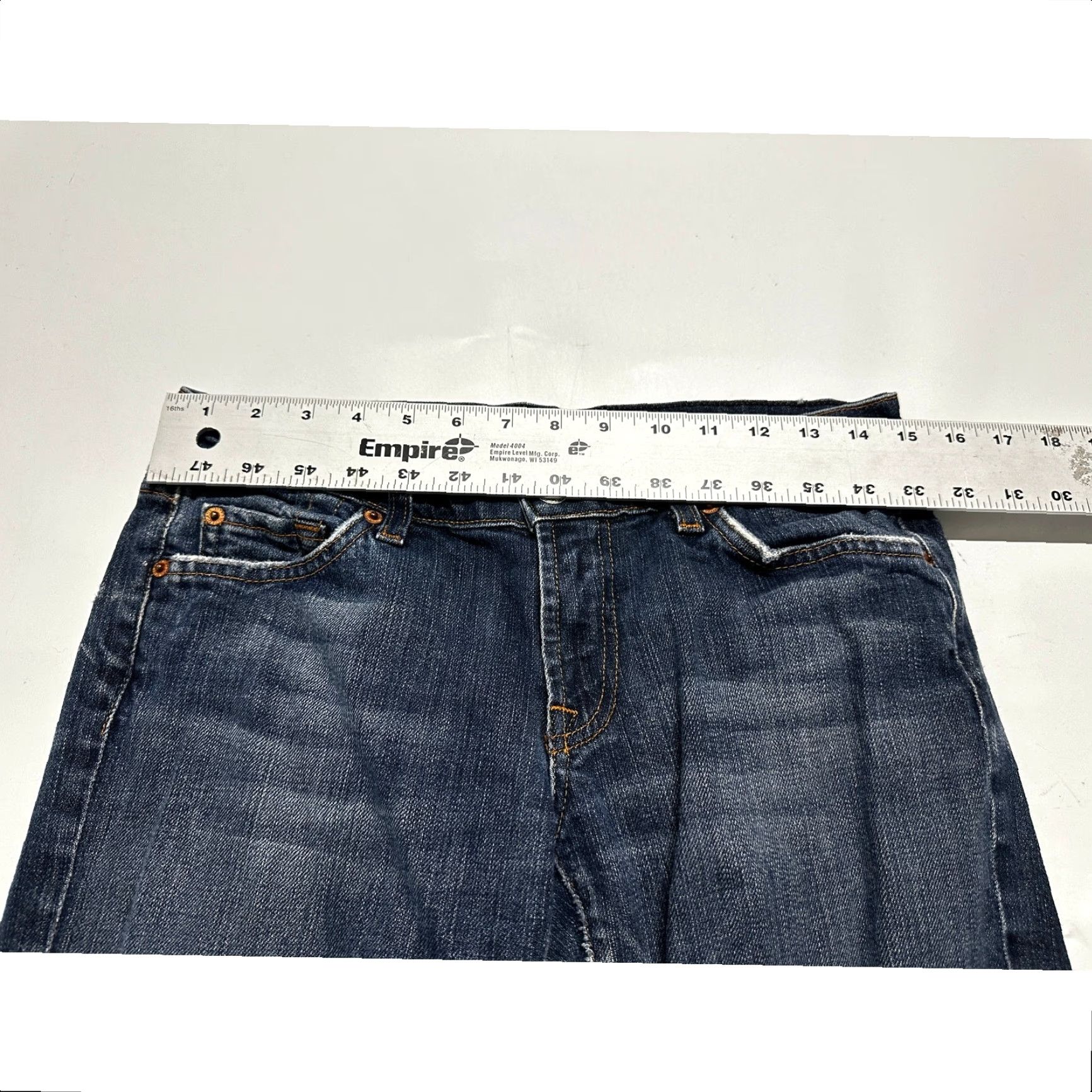 7 For All Mankind 7 For All Mankind Jeans Women Size 29 Flared Denim Dark Blue 5-Pocket Z ip Pockets Y2K DISTRESSED HEM Vintage No Size 29" - 7 Thumbnail