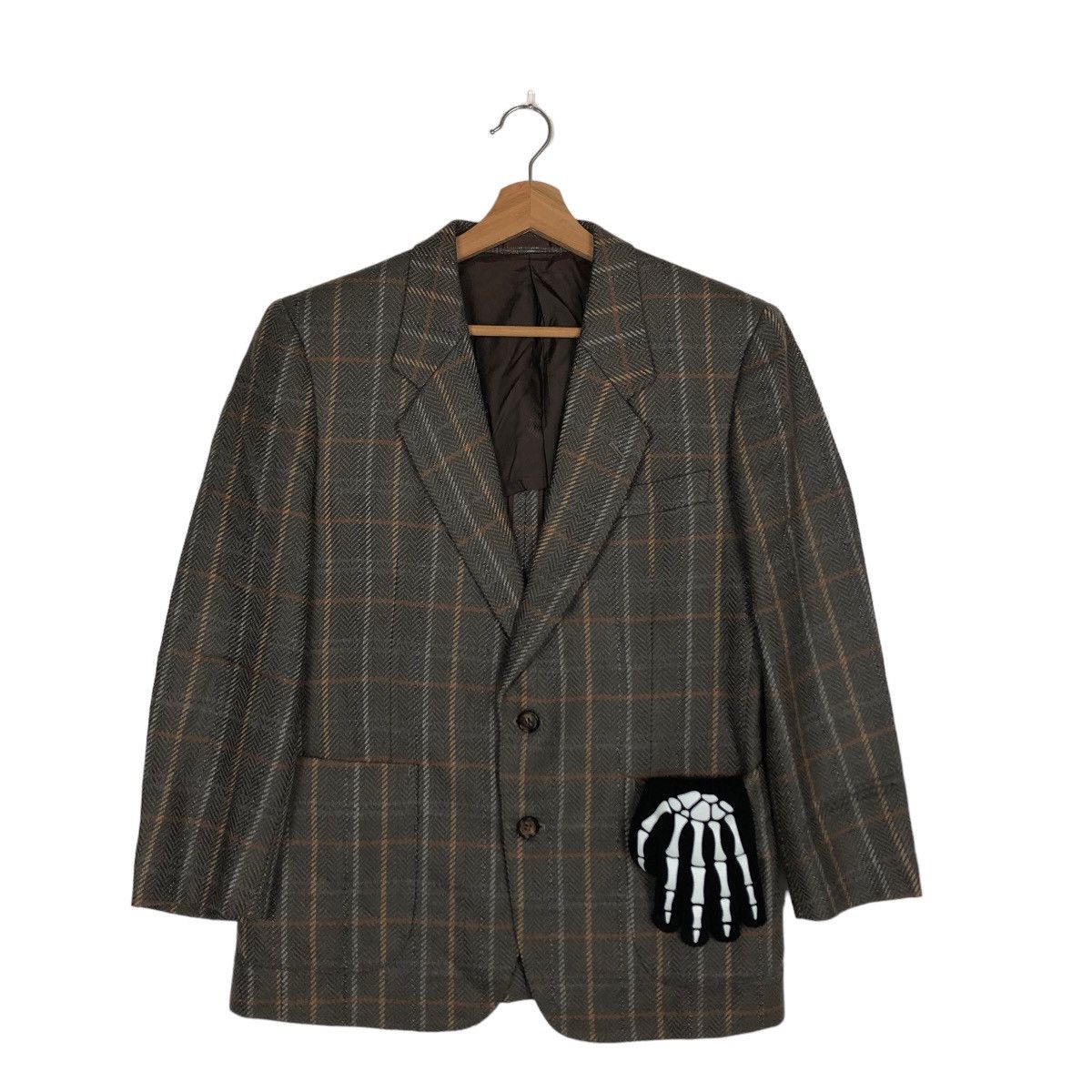VINTAGE DOUBLE BREAST COAT JACKET TARTAN DESIGN LANVIN PARIS