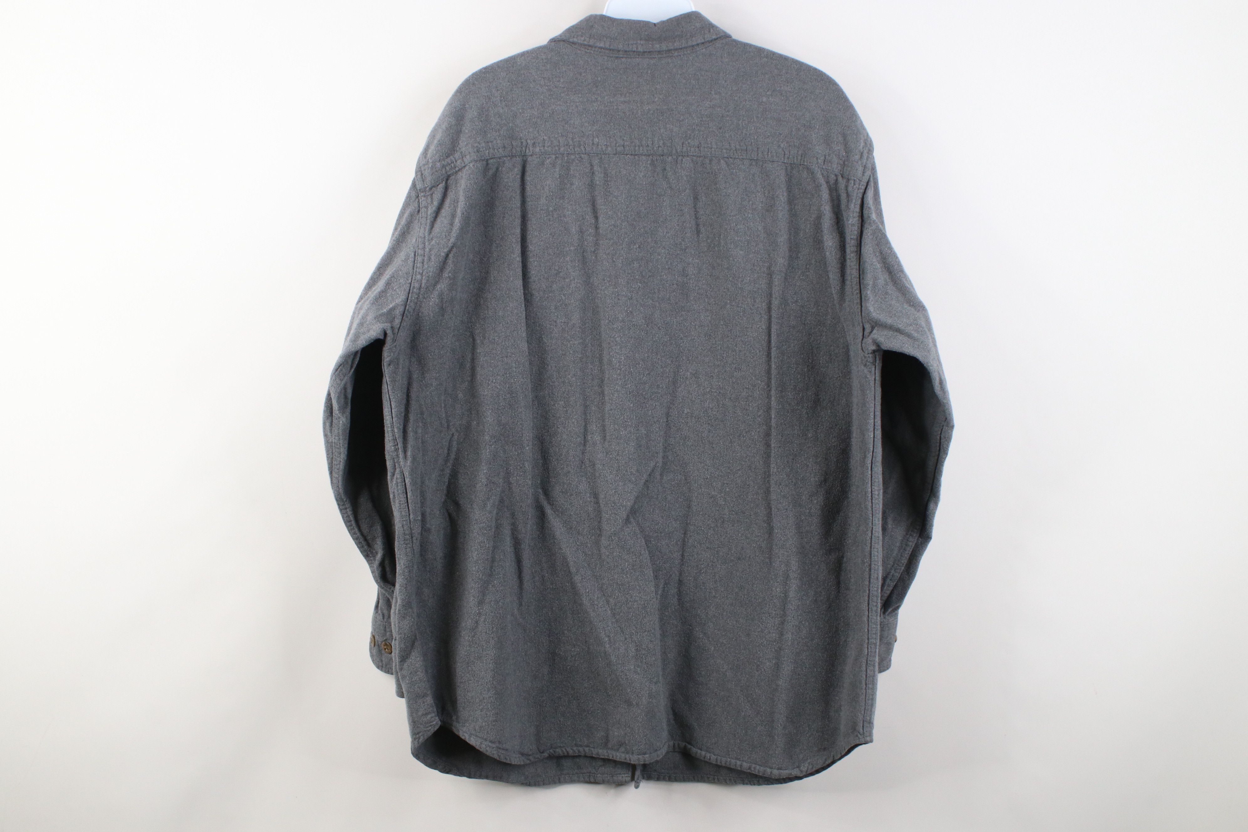 Vintage Vintage 90s Streetwear Heavy Chamois Cloth Button Shirt Gray Size US L / EU 52-54 / 3 - 9 Thumbnail