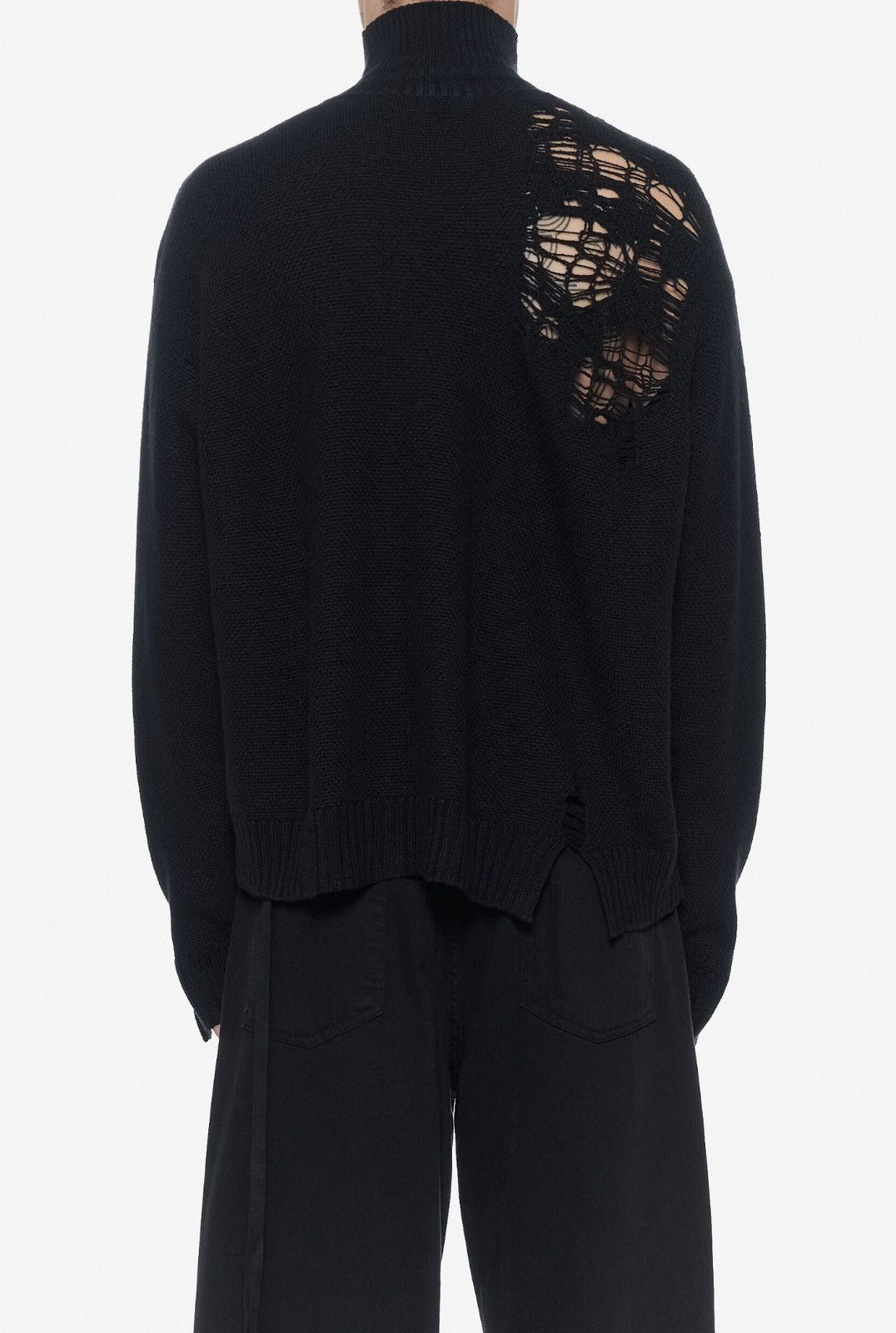 Ann Demeulemeester Amn Demeulemeester Gabriela Destroyed Wool Sweater Size US L / EU 52-54 / 3 - 2 Thumbnail