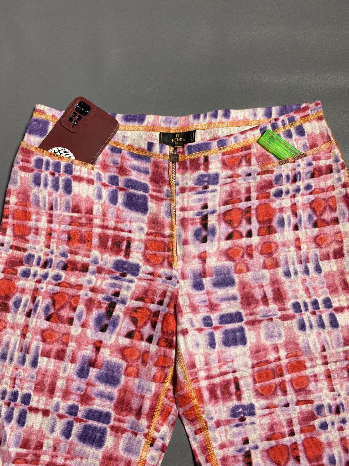 Fendi Vintage FENDI Multi Colour linen Pants Size 32" / US 10 / IT 46 - 9 Thumbnail