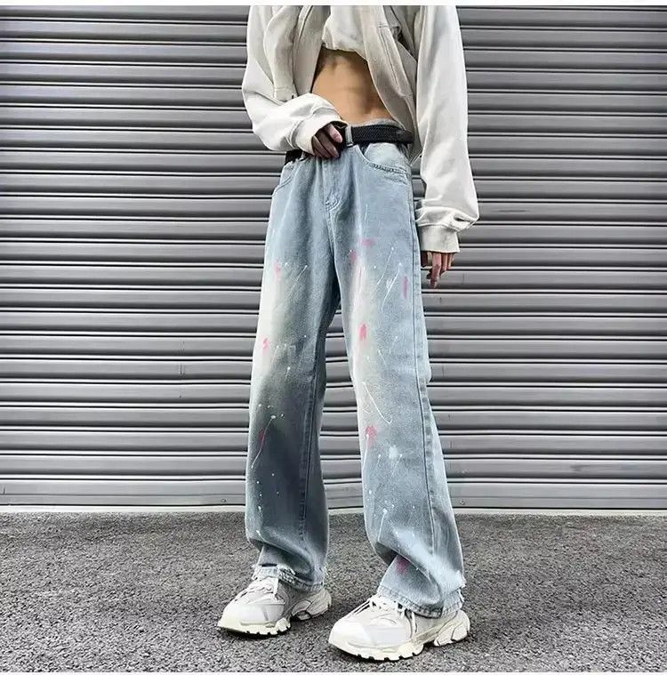Japanese Brand Retro Speckled Ink Straight leg Jeans Size US 30 / EU 46 - 6 Thumbnail