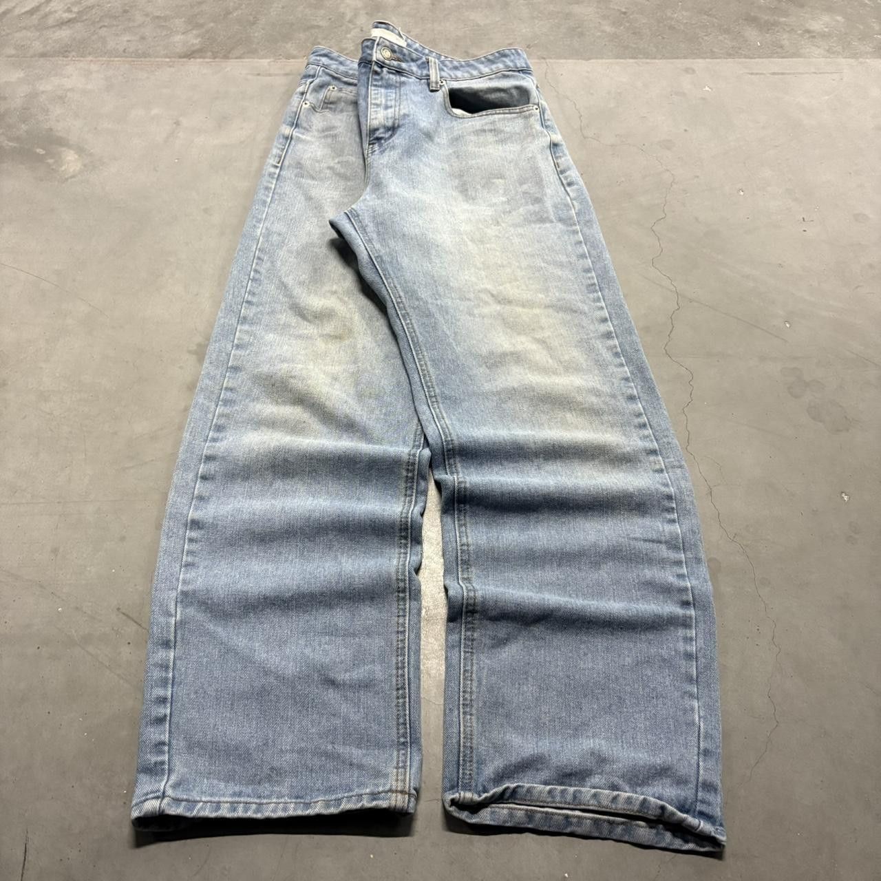 Vintage Crazy Vintage Y2K/2000s Baggy Light Blue Wash Skater Workwear Denim Jeans! Size US 34 / EU 50 - 3 Thumbnail