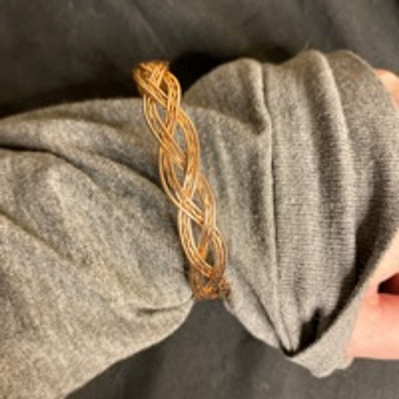 Handmade Handmade Brass Bangle Bracelet Gold Tone Boho Jewelry Size ONE SIZE - 5 Thumbnail