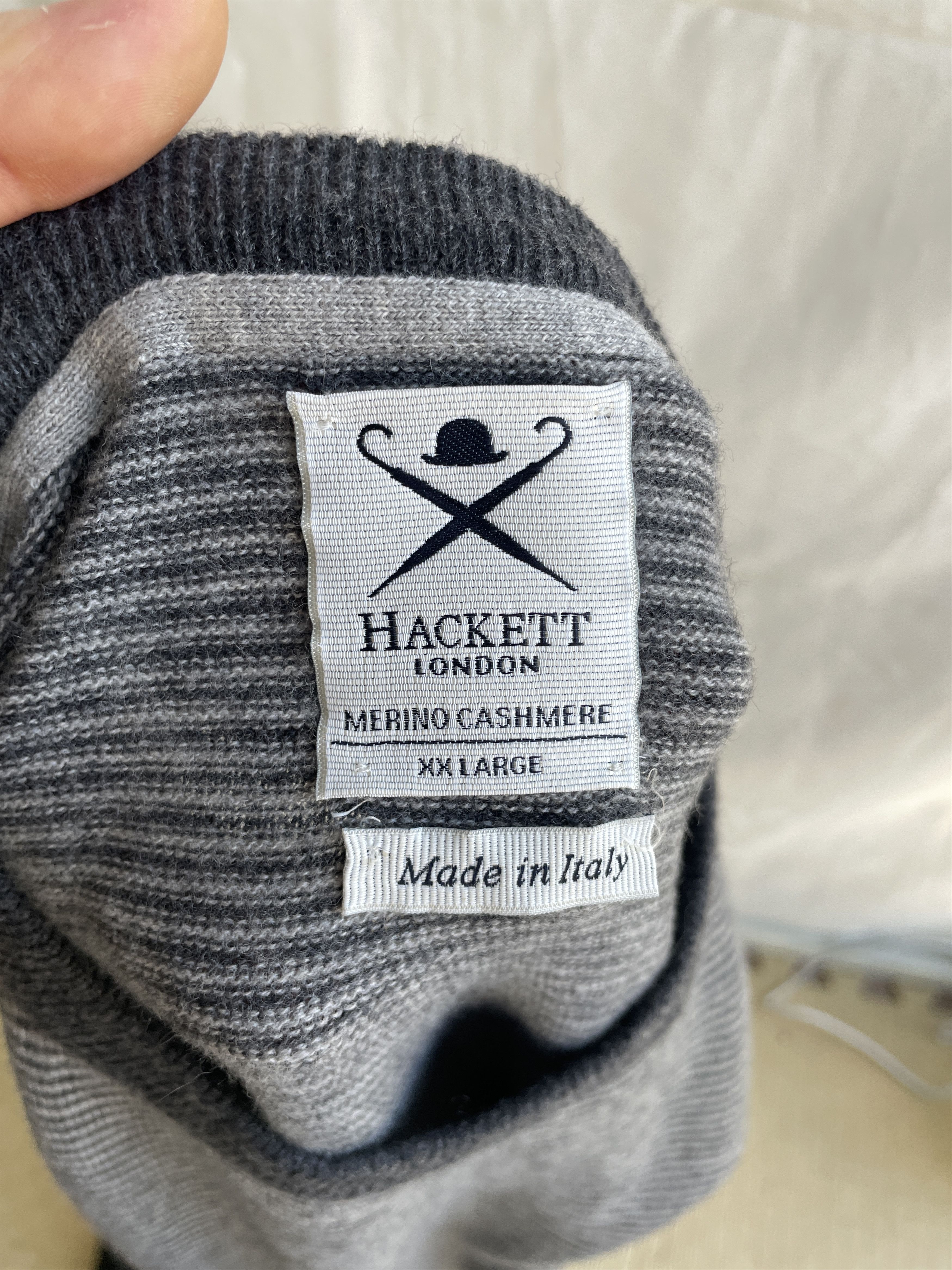Hackett Hackett Wool Cashmere Striped Crew Neck Sweater Size XXL Size US XXL / EU 58 / 5 - 7 Thumbnail