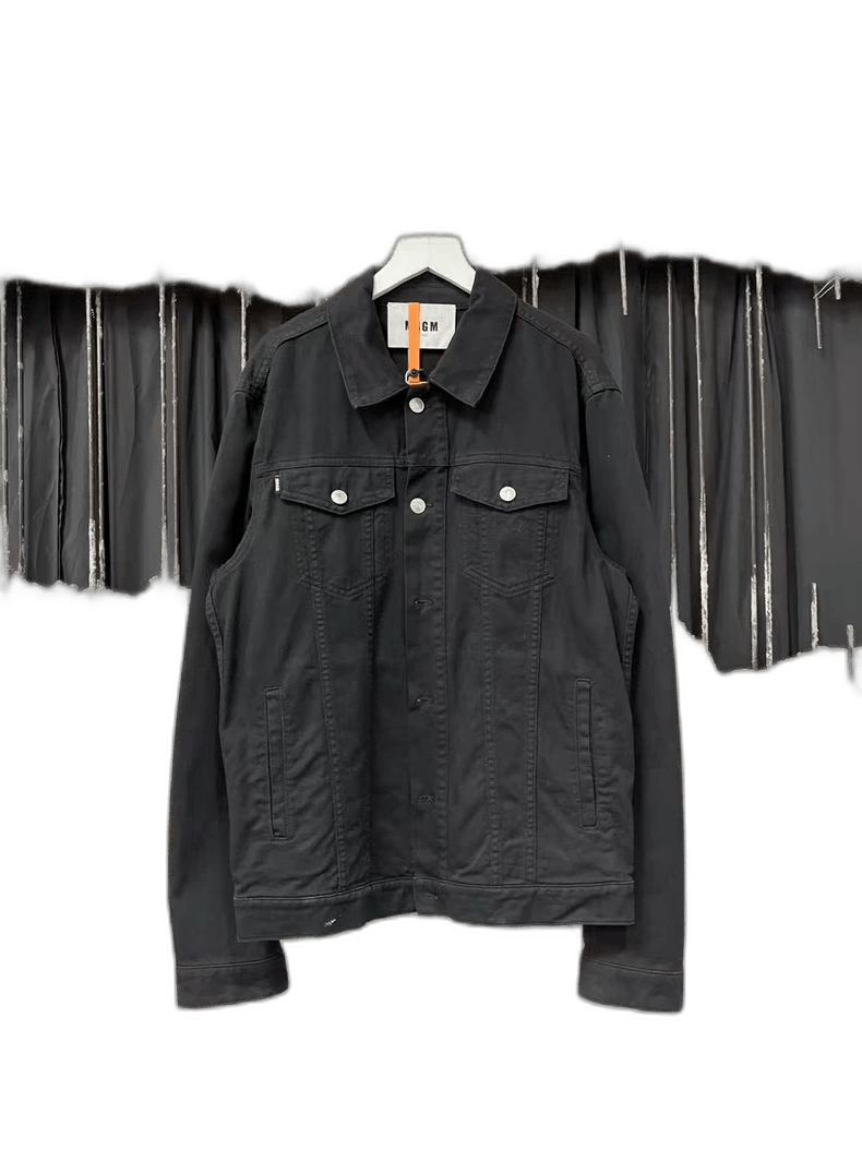 MSGM Black Denim Jacket Size 46-yf