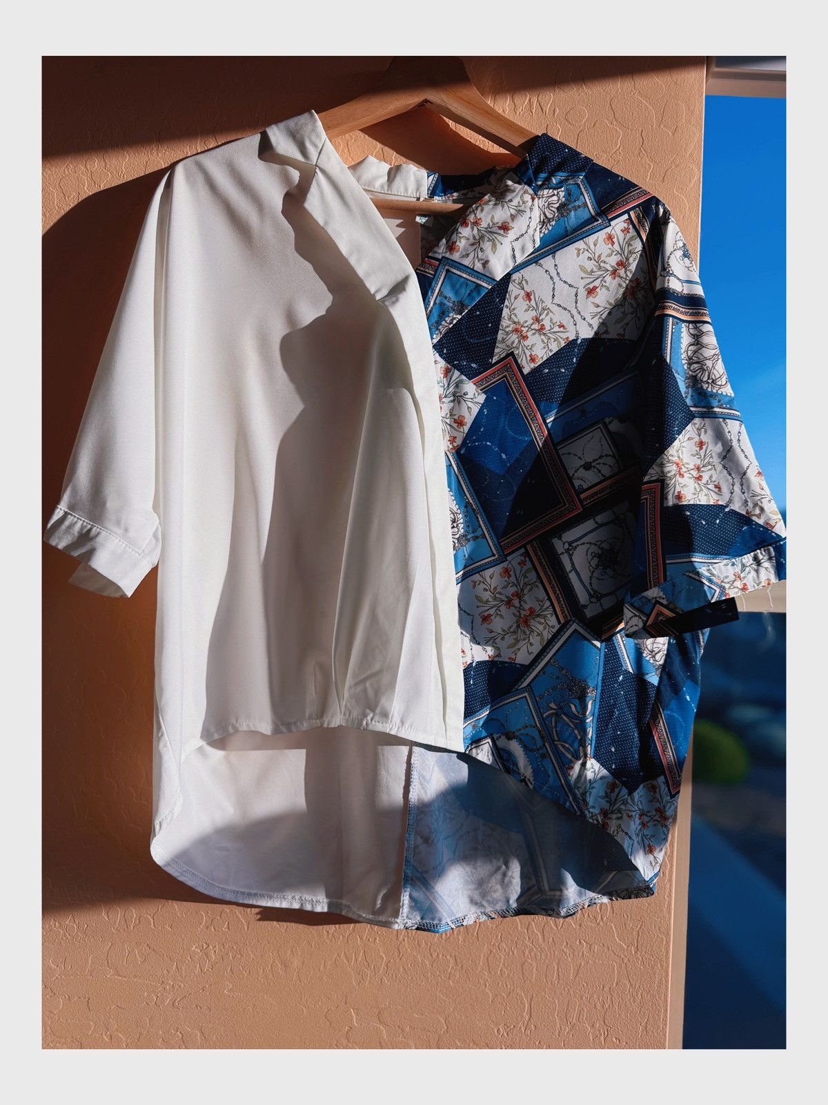 Other Statement Split Shirt – Half Solid White, Half Patch Print Size XL / US 12-14 / IT 48-50 - 1 Thumbnail