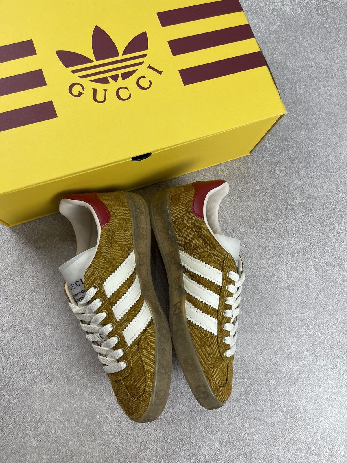 Gucci Adidas × Gucci Gazelle GG Monogram Sneakers Size 35 1/3 Size US 4.5 / IT 34.5 - 8 Thumbnail