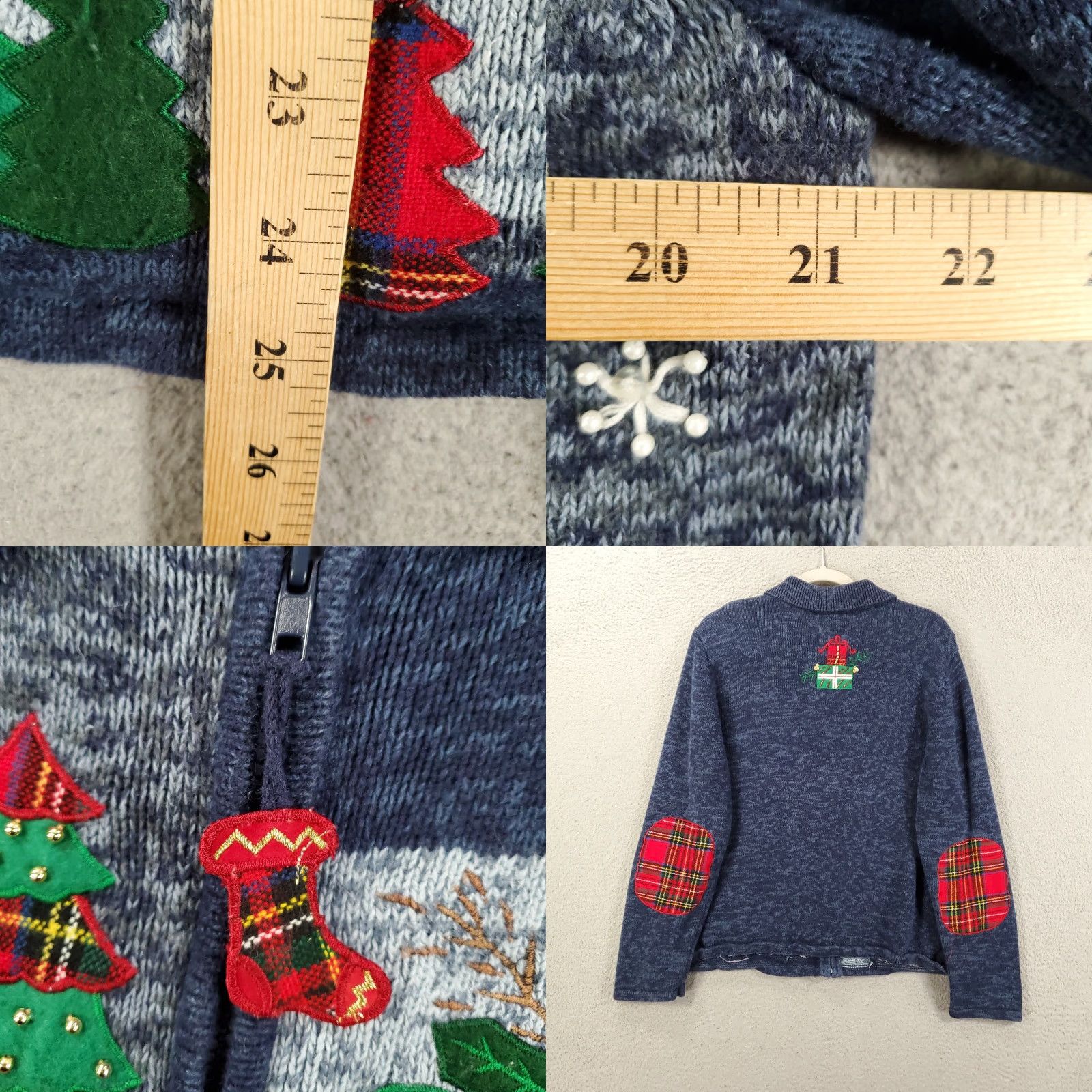 Vintage Tiara International Cardigan WOMENS XL Chirstmas Full Zip Holiday Sweater Size XL / US 12-14 / IT 48-50 - 8 Thumbnail
