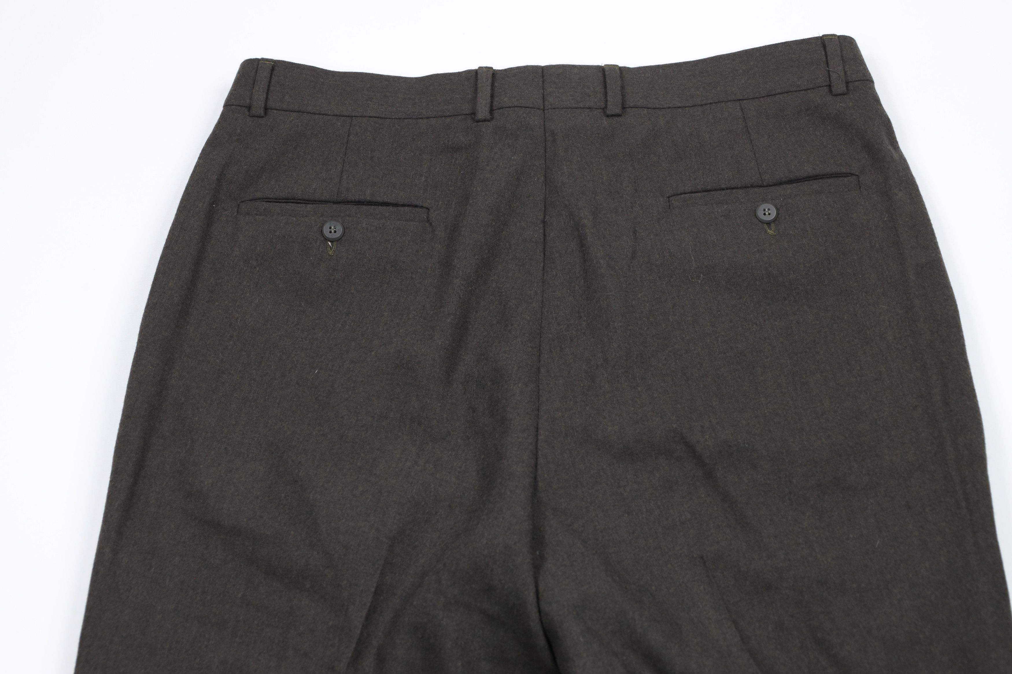 Vintage Vintage 90s Streetwear Wide Leg Wool Chino Pants Brown Size US 36 / EU 52 - 10 Thumbnail