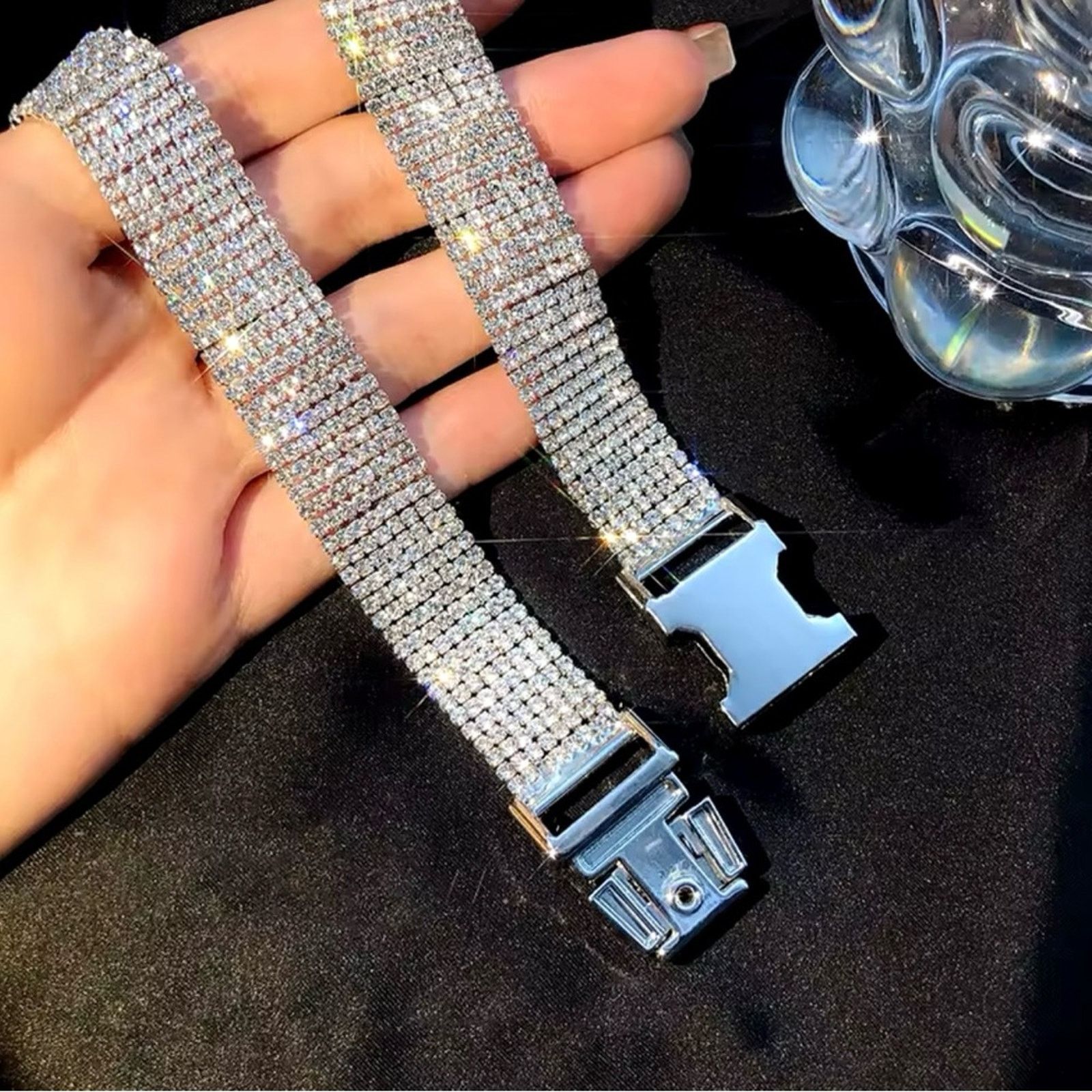 Other Women’s Rhinestone Chokers Necklaces 15.5” Size ONE SIZE - 3 Thumbnail
