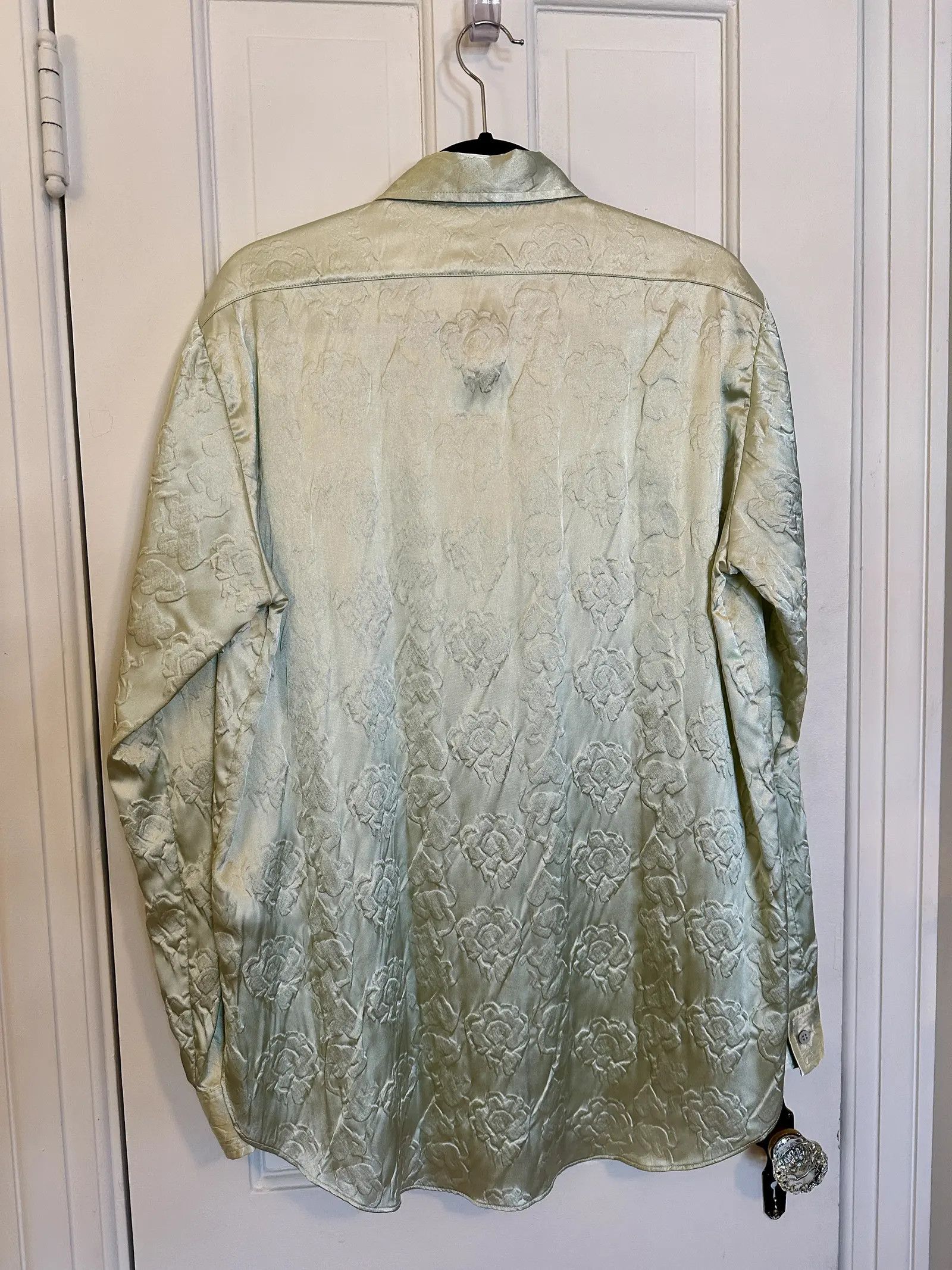 Acne Studios Satin Floral Embossed Shirt Size US L / EU 52-54 / 3 - 2 Thumbnail