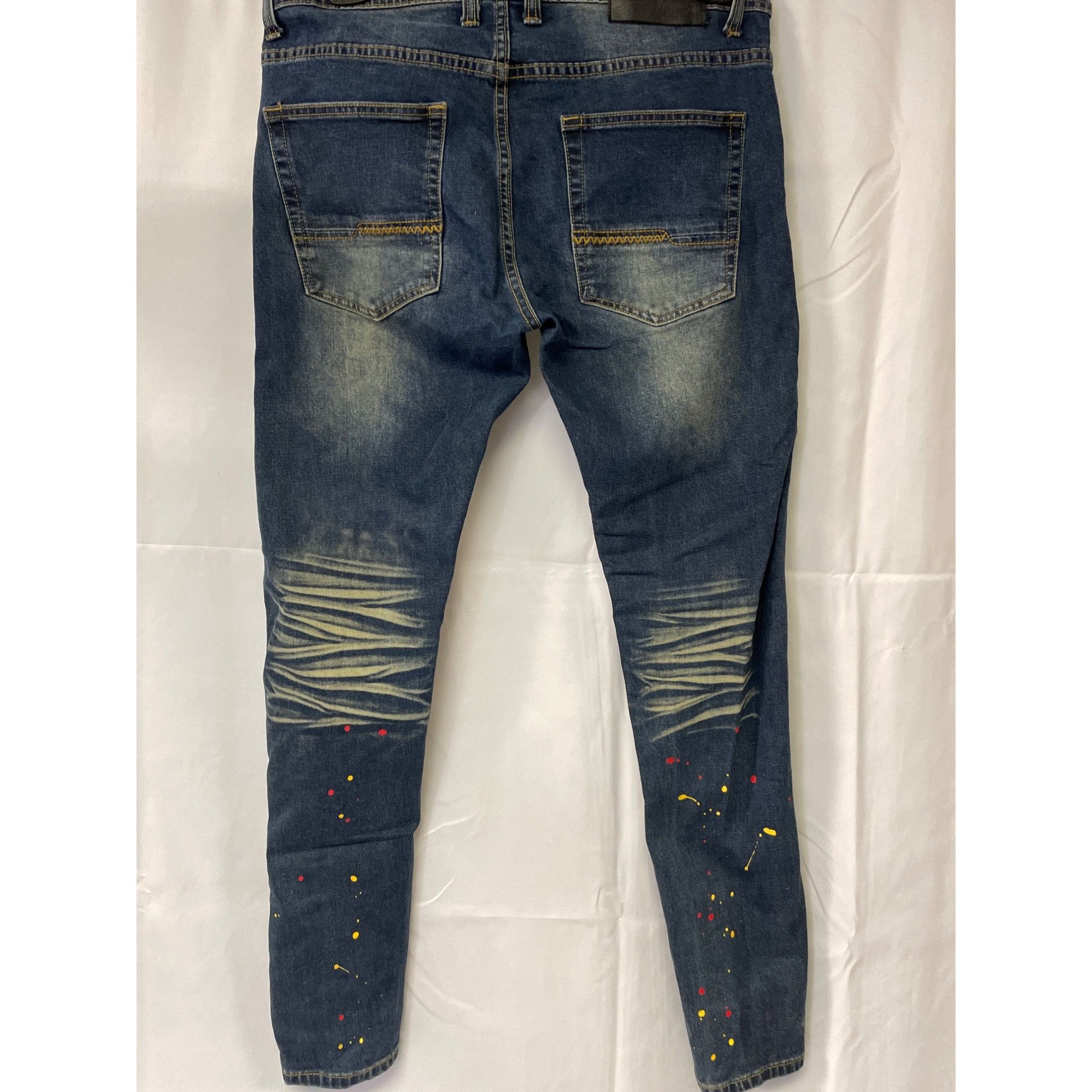 Other Switch Remarkable Men's Blue paint splatter Jeans/ Slim Tape Size US 34 / EU 50 - 2 Thumbnail