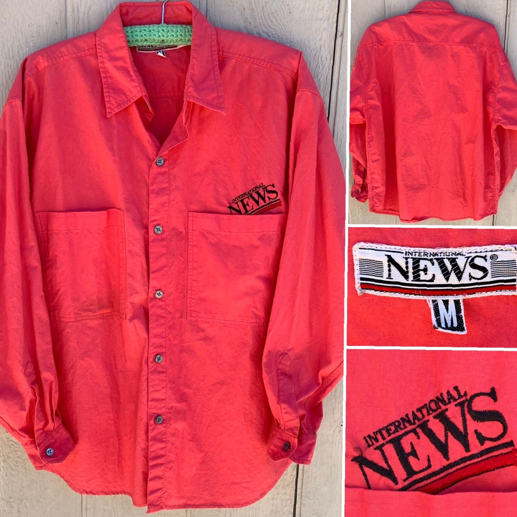 Vintage VINTAGE International News shirt Cotton size M 80s 1980s urban streetwear Long Sleeve Button-Front Mens Size US M / EU 48-50 / 2 - 2 Thumbnail