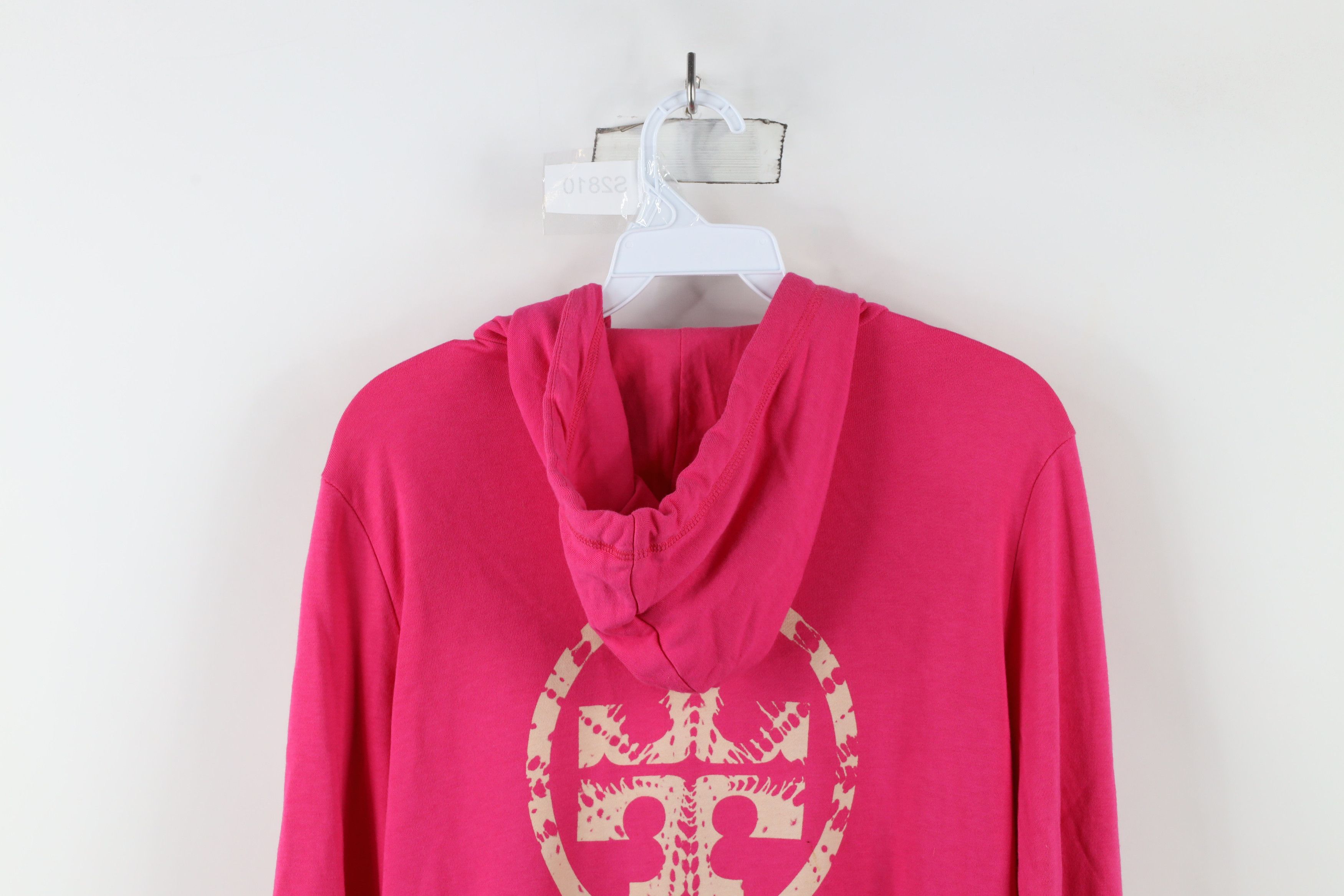Tory Burch × Vintage Tory Burch Big Logo French Terry Full Zip Hoodie Pink Size M / US 6-8 / IT 42-44 - 17 Thumbnail