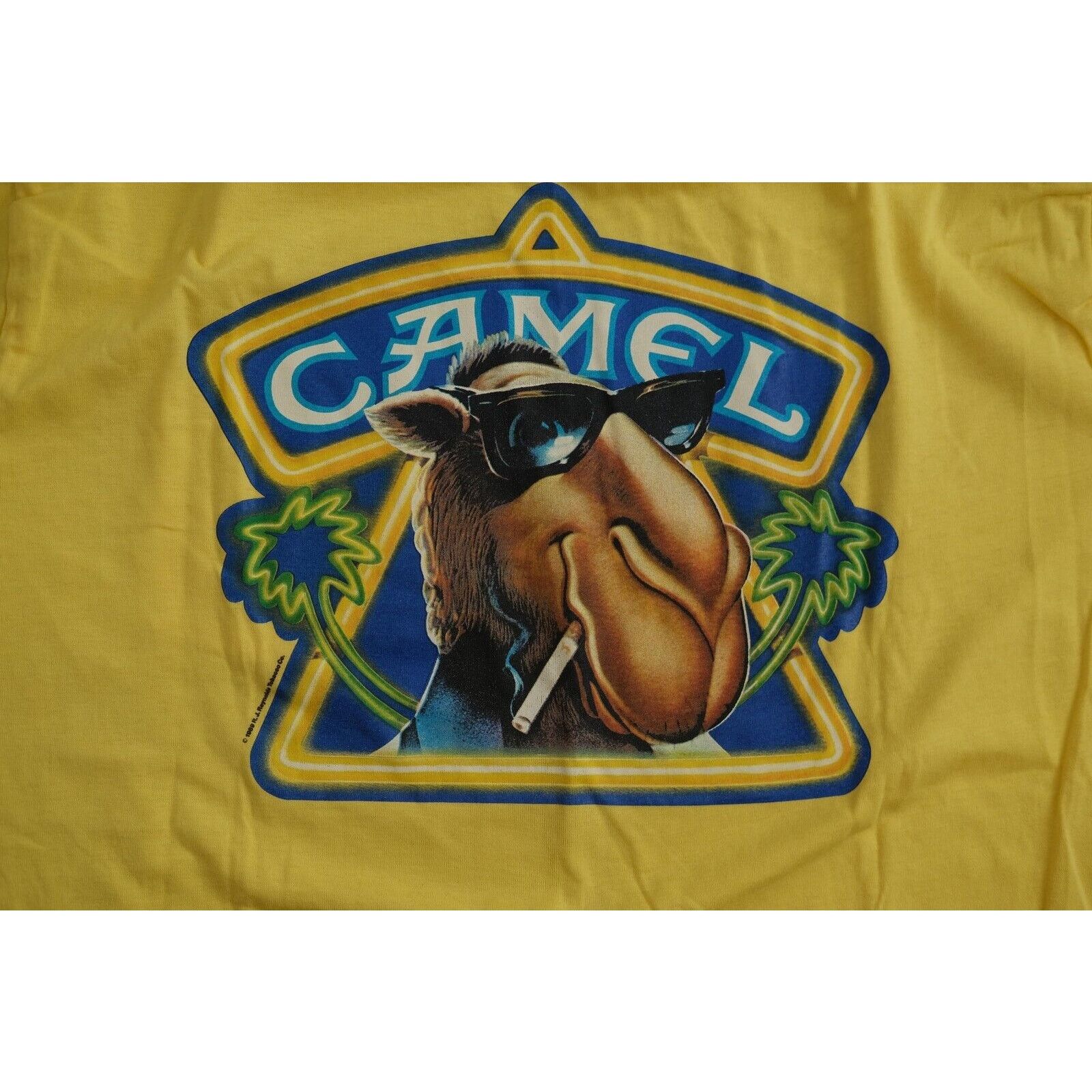 Camel Vintage 90s Camel Cig Promo T-Shirt Unisex XL Yellow Blue Size US XL / EU 56 / 4 - 9 Thumbnail