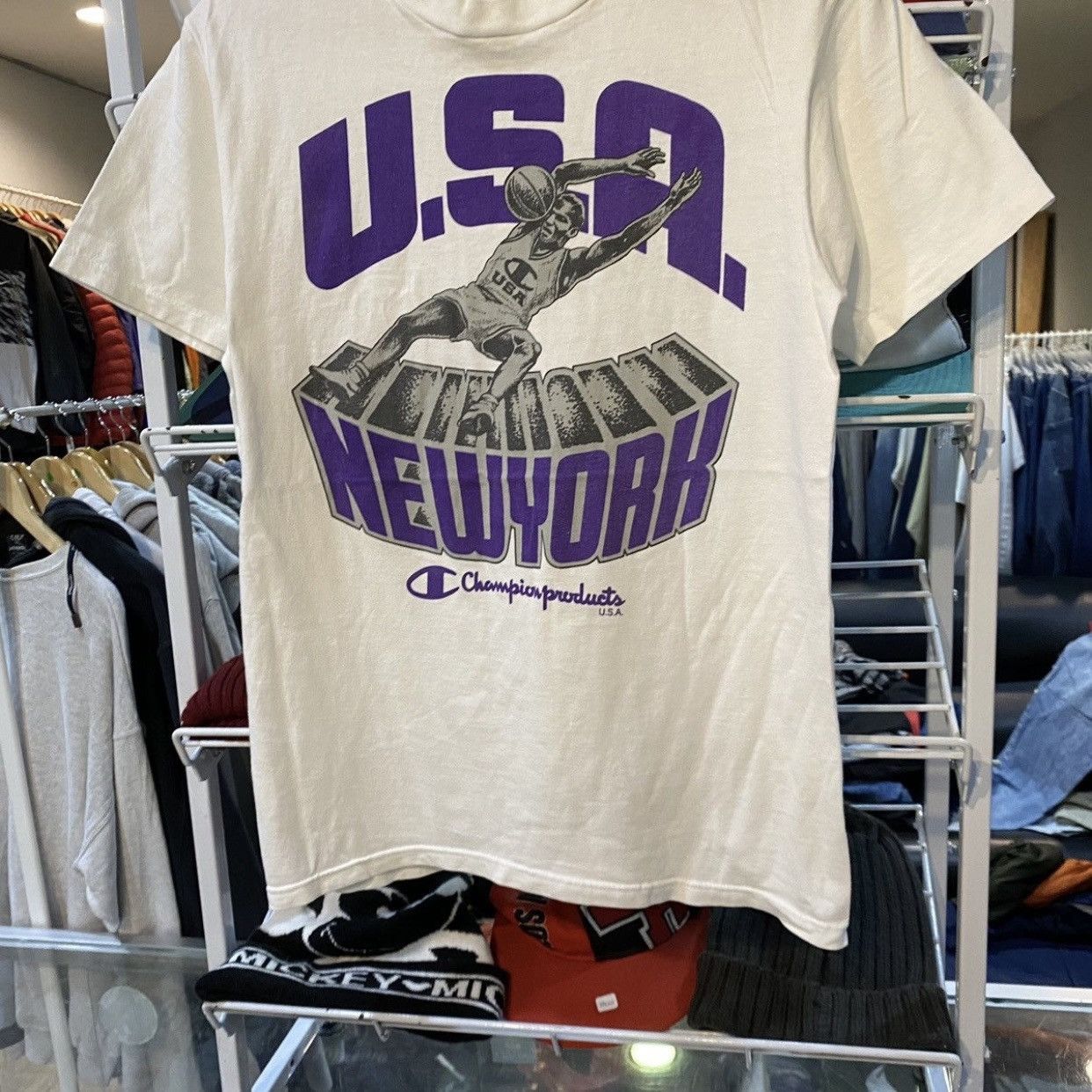 Champion Vintage Champion USA New York Basketball Tee M Size US M / EU 48-50 / 2 - 4 Thumbnail