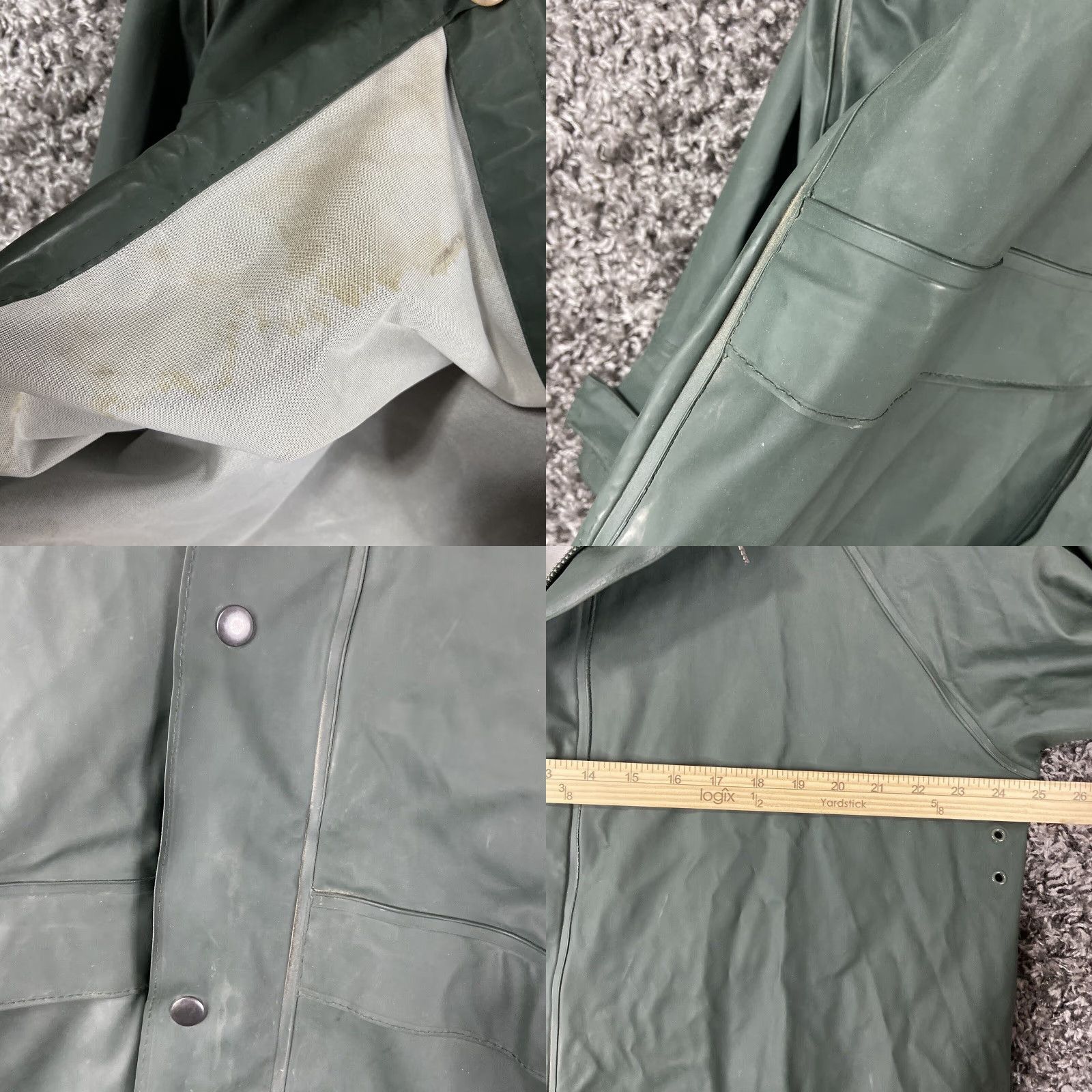 Vintage Storm Hide Windbreaker Jacket Men’s Large Green Polyvinyl Raincoat Zip Hood Size US L / EU 52-54 / 3 - 8 Thumbnail
