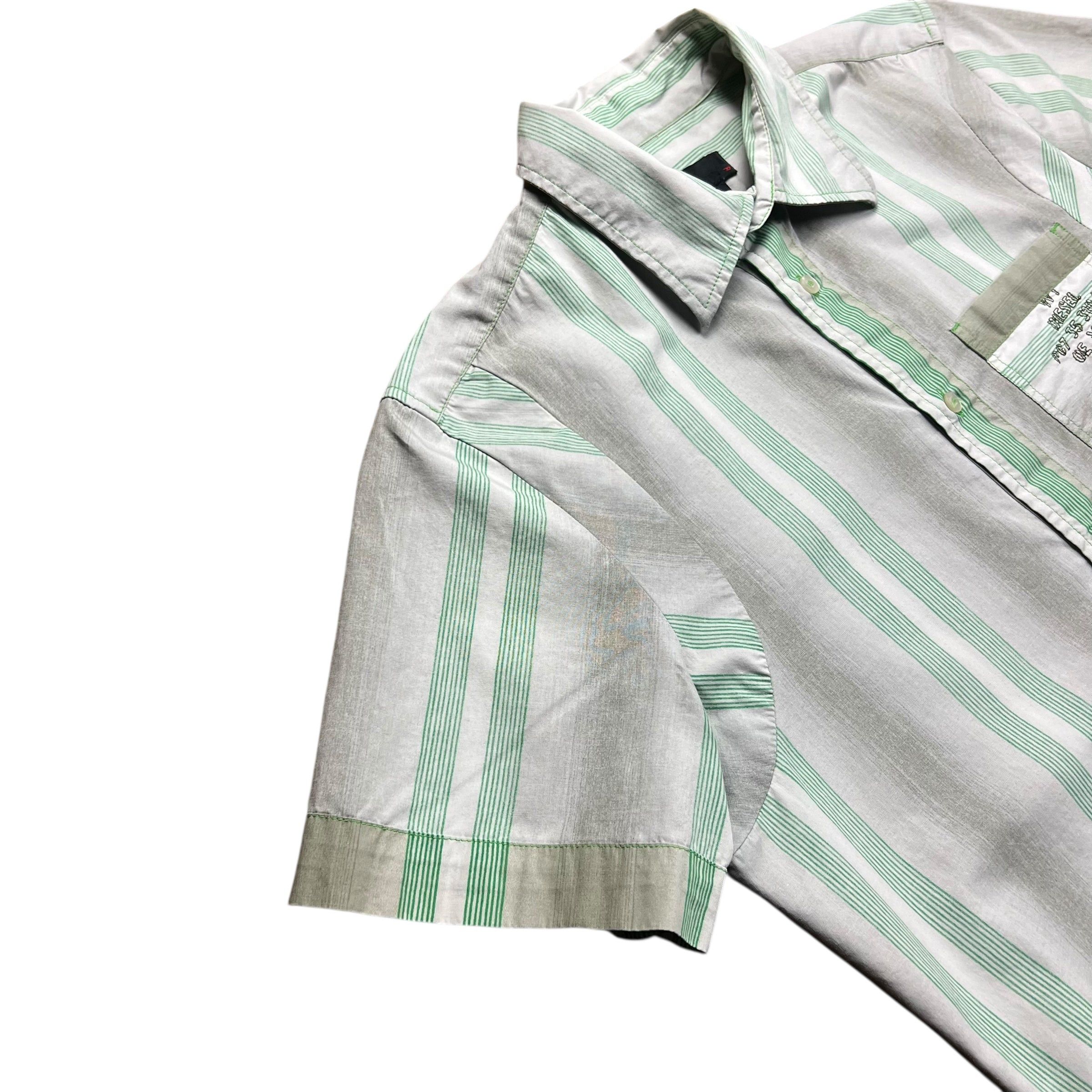 Diesel Diesel Green Striped Button-up Shirt - M/L Size US M / EU 48-50 / 2 - 3 Thumbnail