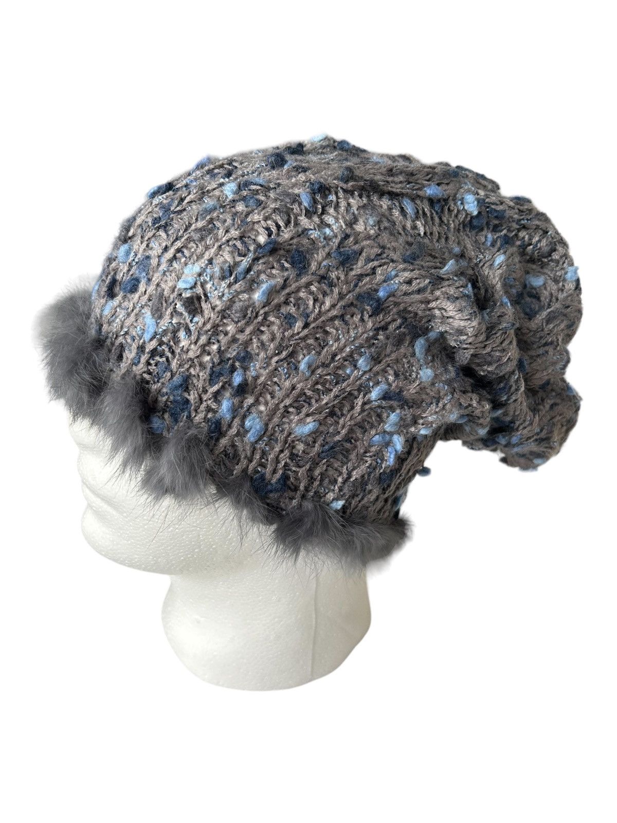 14th Addiction × Japanese Brand Punk Bondage Style Knitted fur Beanie Hats Size ONE SIZE - 1 Thumbnail
