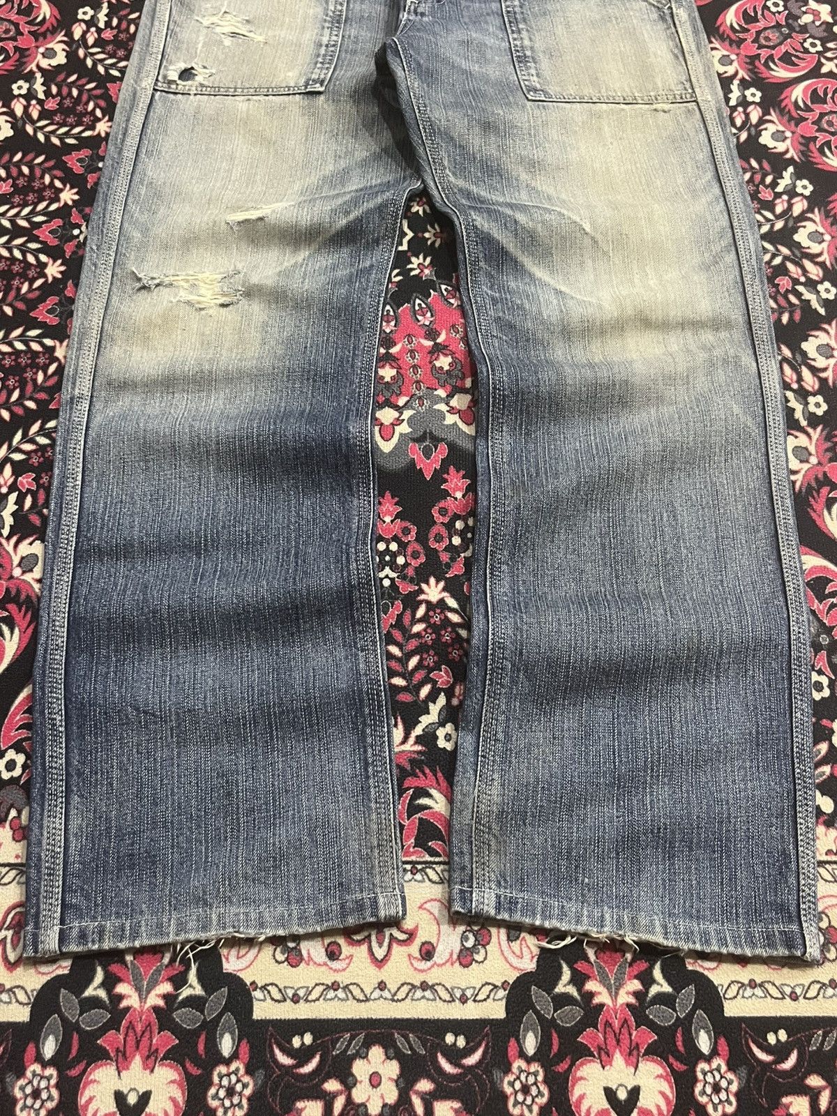 Undercover × Uniqlo Vintage Uniqlo Fatigue Distressed Regular Fit Blue Jeans Size US 34 / EU 50 - 8 Thumbnail
