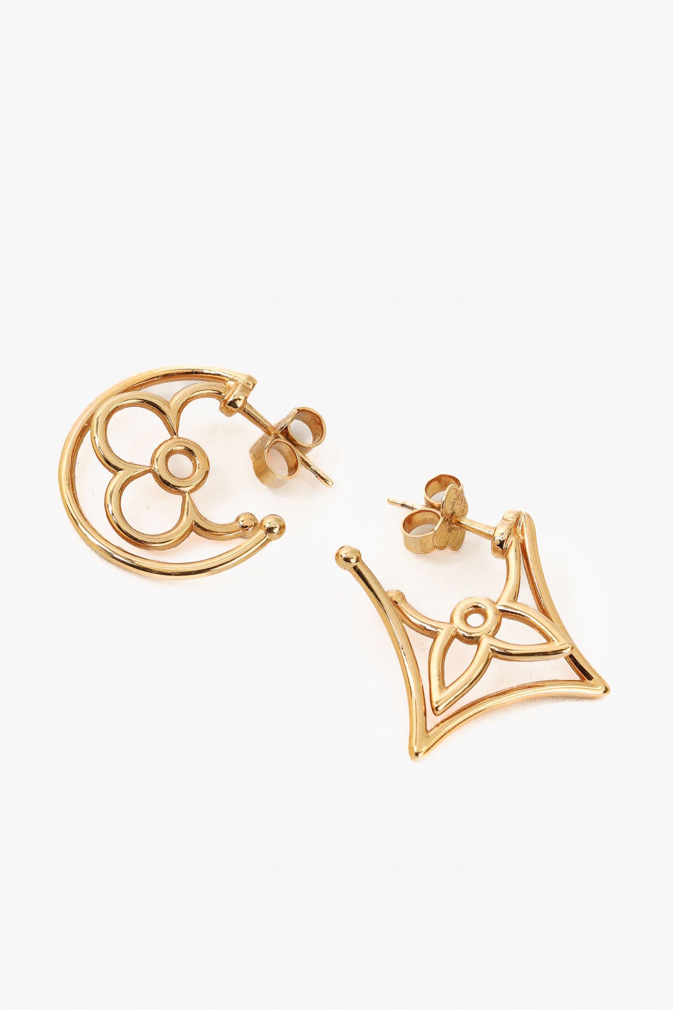 Louis Vuitton LV Twiggy Gold-Tone Monogram Earrings